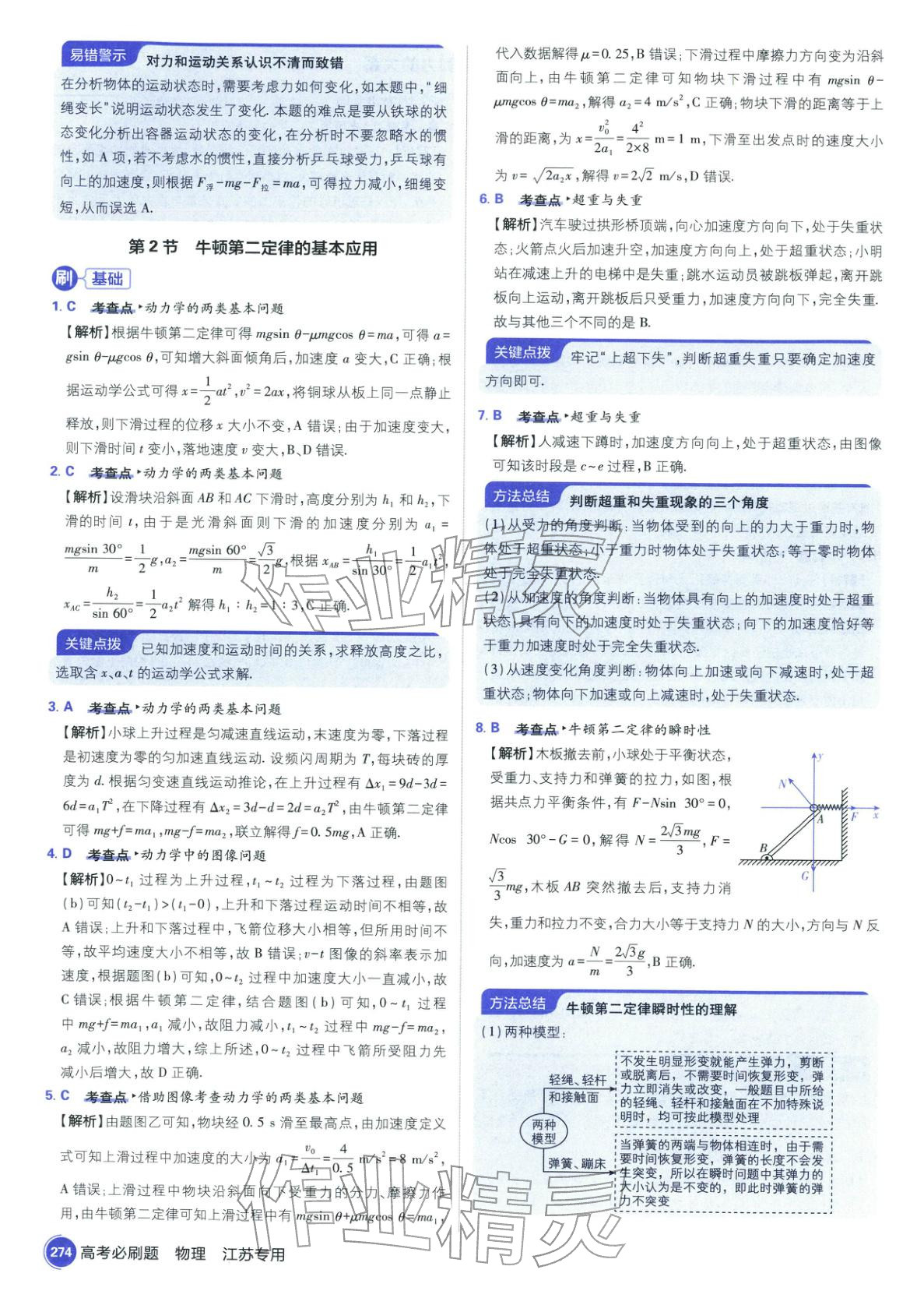 2026年高考必刷题高中物理江苏专版&nbsp;参考答案第20页