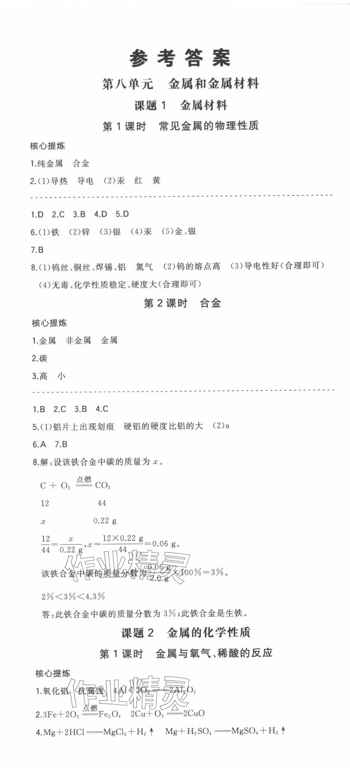 2025年一本同步訓(xùn)練初中化學(xué)九年級下冊人教版安徽專版 第1頁