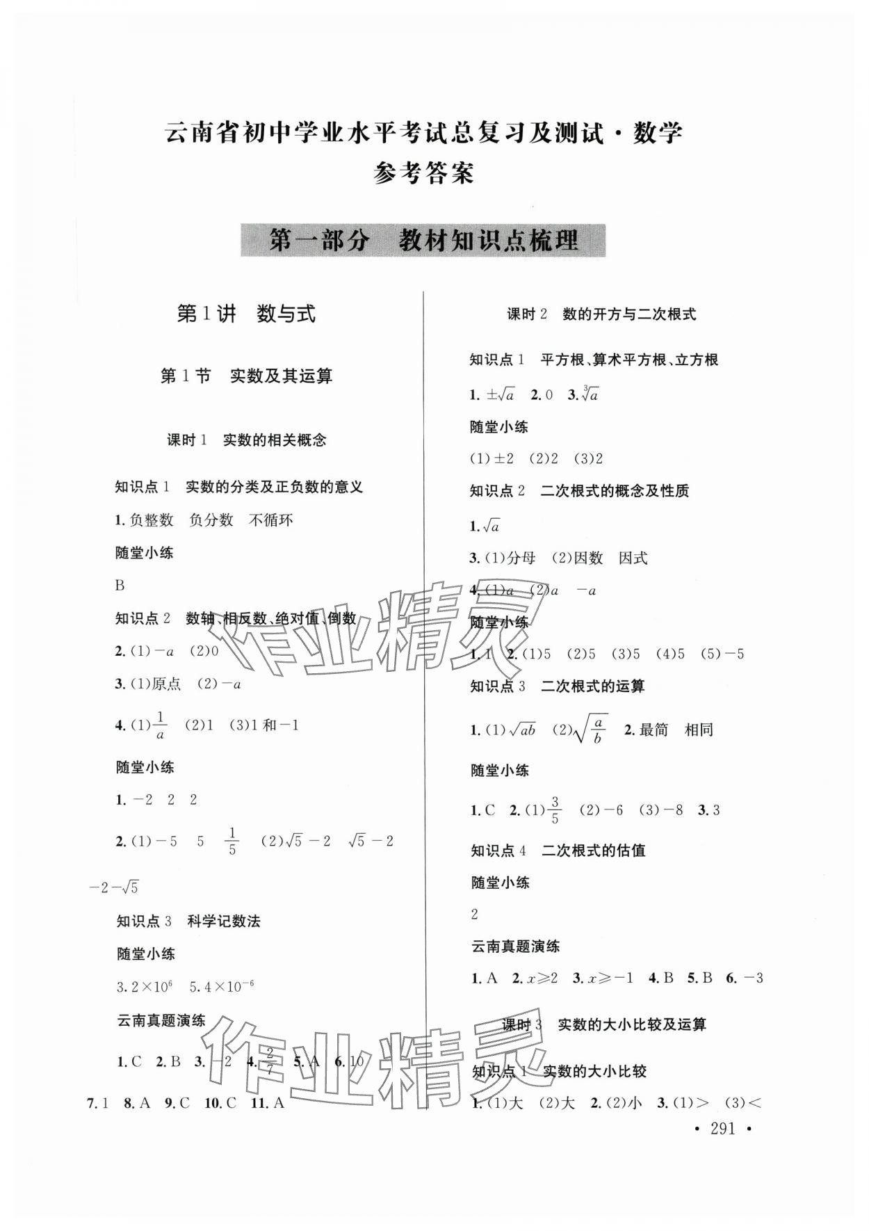 2025年云南省初中學(xué)業(yè)水平考試總復(fù)習(xí)及測(cè)試數(shù)學(xué) 第1頁(yè)