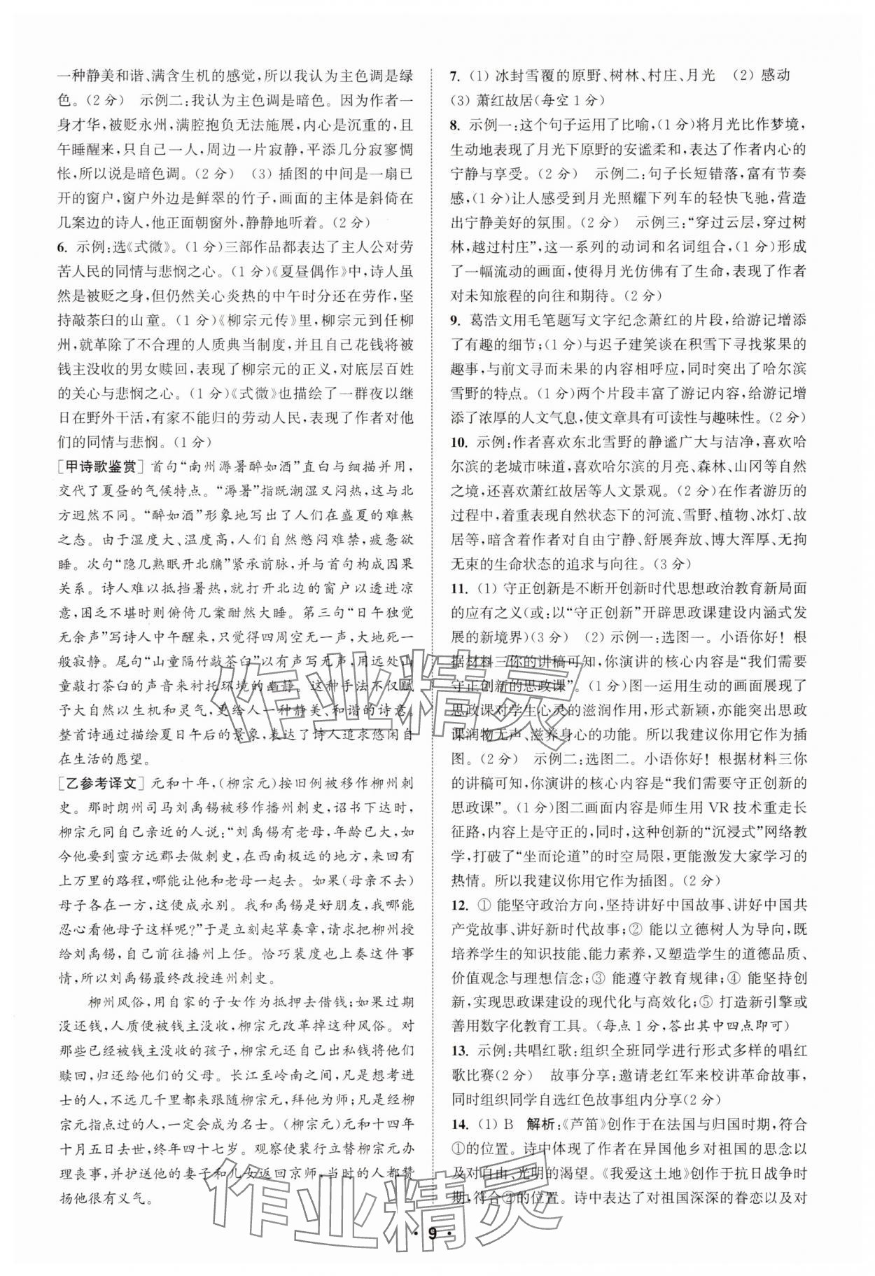 2025年通城學典初中語文閱讀訓練組合訓練九年級南通專版 第9頁
