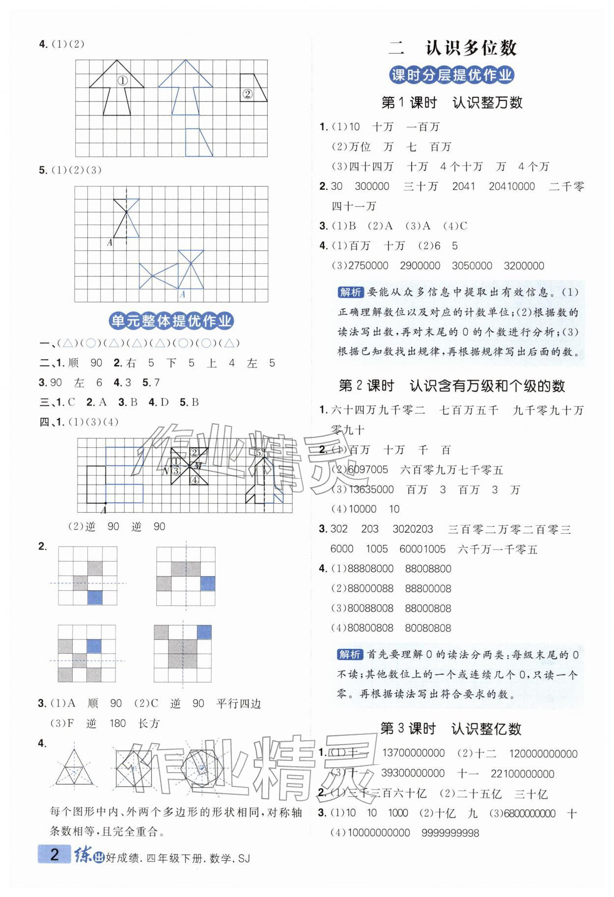 2026年练出好成绩四年级数学下册苏教版&nbsp;第2页