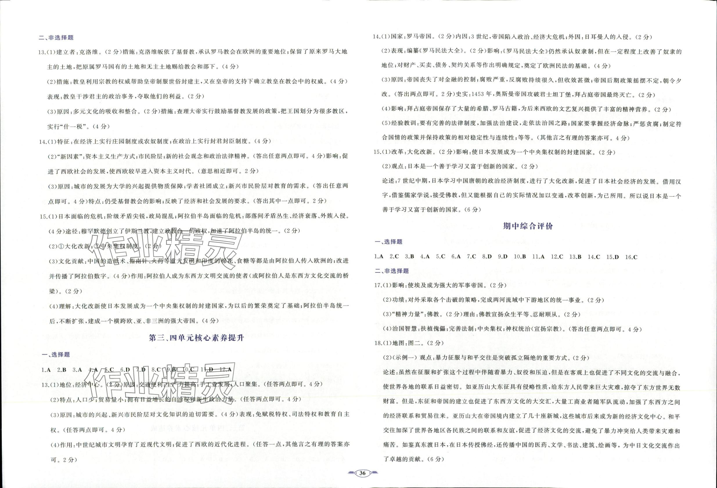 2025年同步优学核心素养评价九年级历史上册人教版 第2页