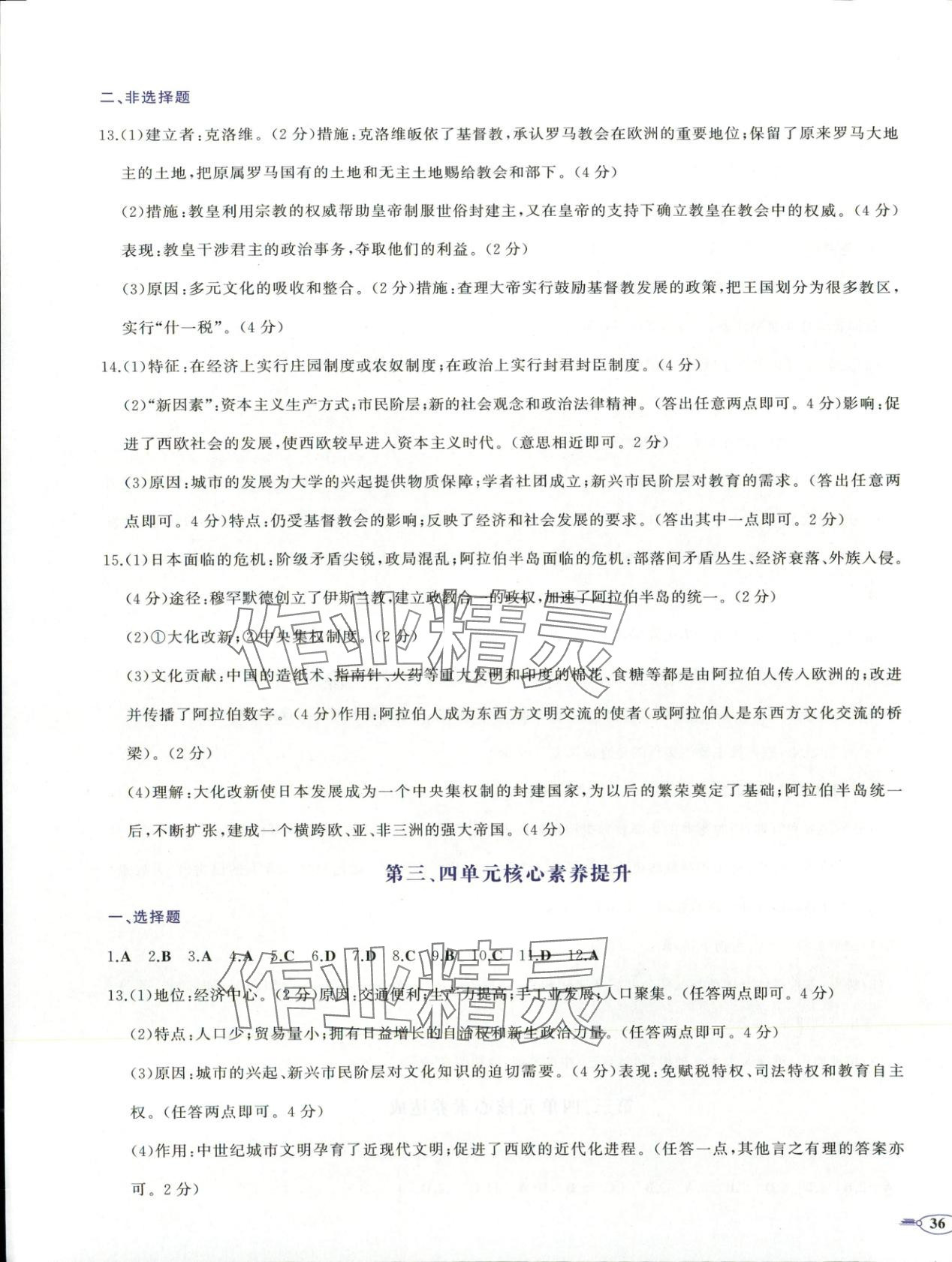 2025年同步优学核心素养评价九年级历史上册人教版&nbsp;第3页