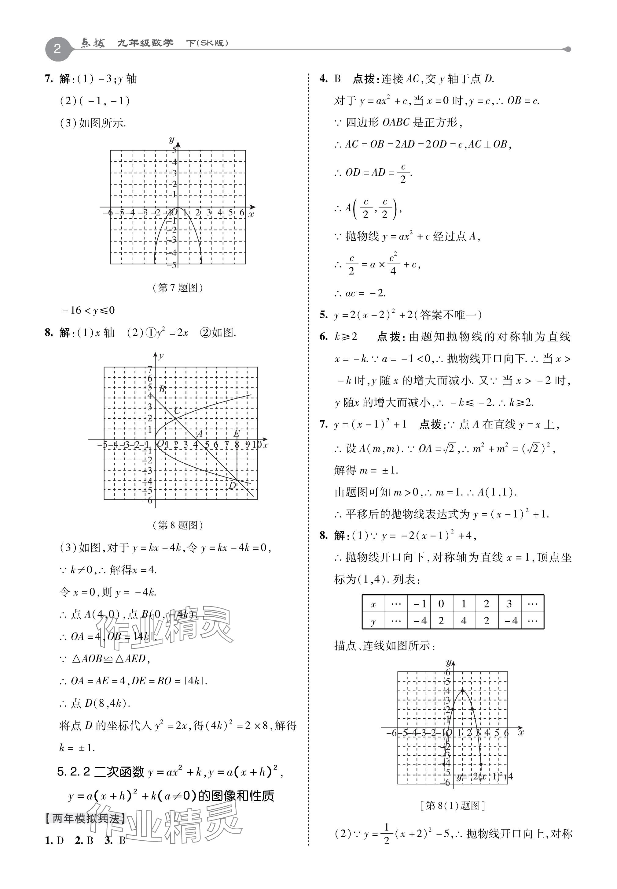 2024年特高級(jí)教師點(diǎn)撥九年級(jí)數(shù)學(xué)下冊(cè)蘇科版 參考答案第2頁(yè)