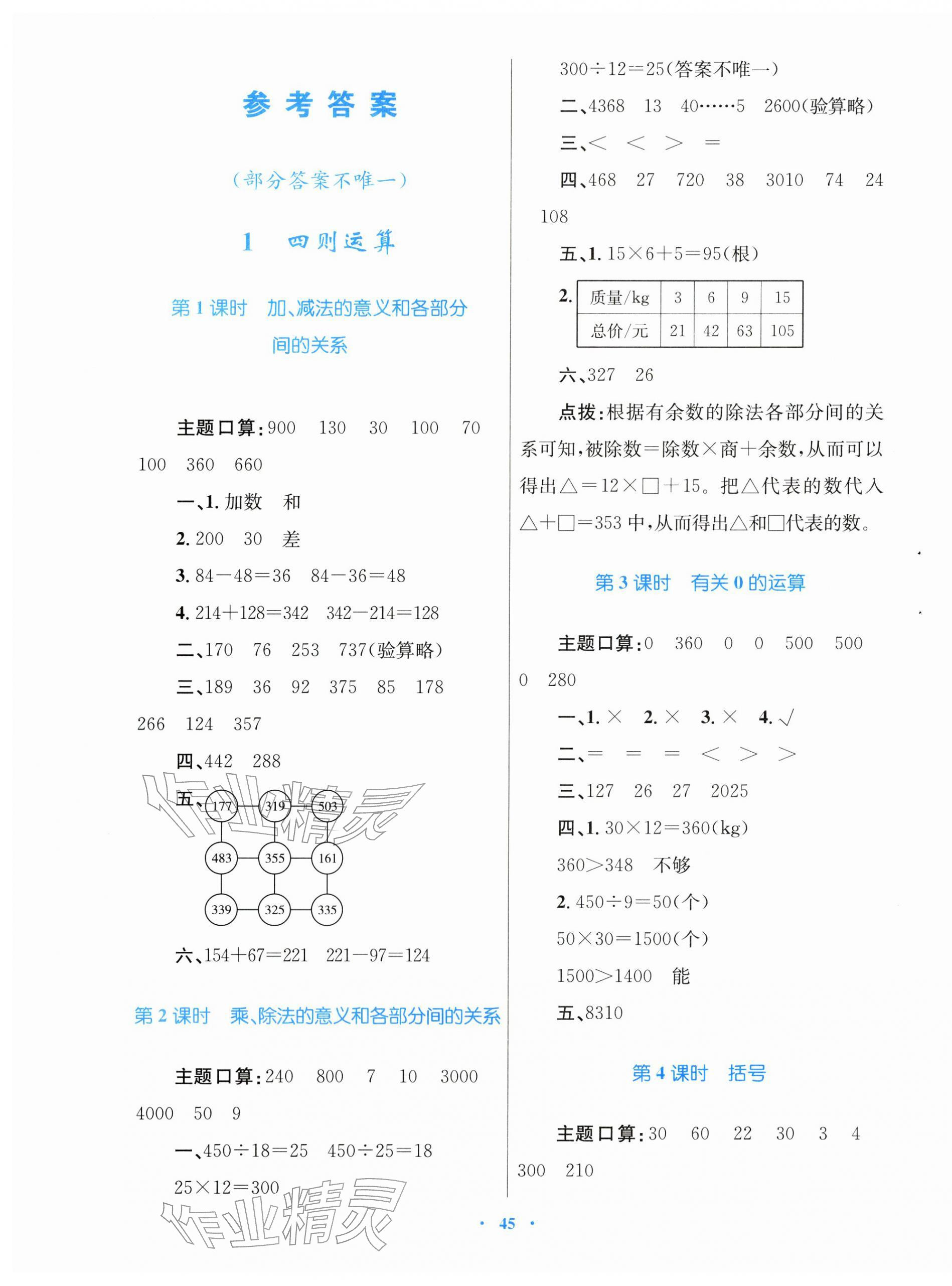 2026年快乐练练吧同步练习四年级数学下册人教版青海专版&nbsp;第1页