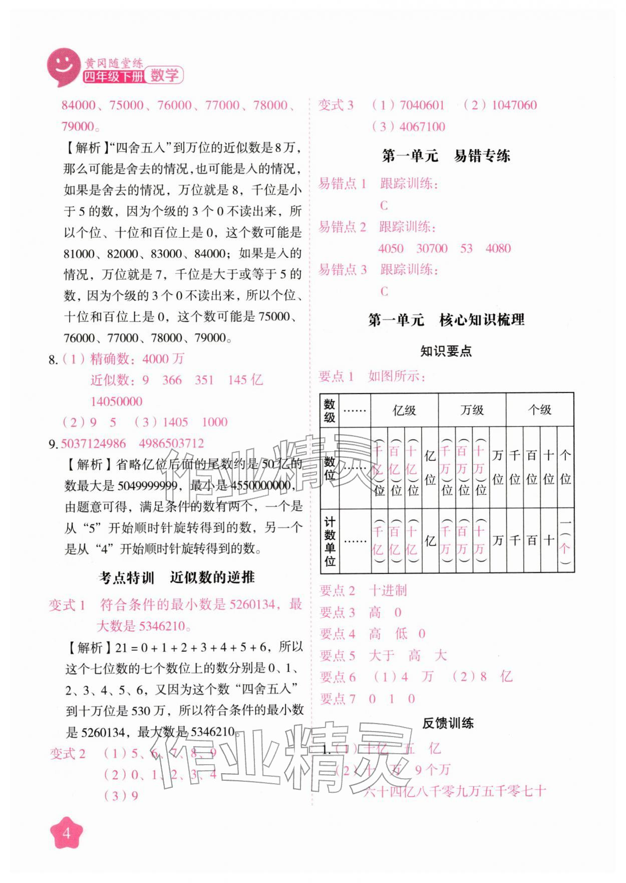 2026年黄冈随堂练四年级数学下册苏教版&nbsp;第4页