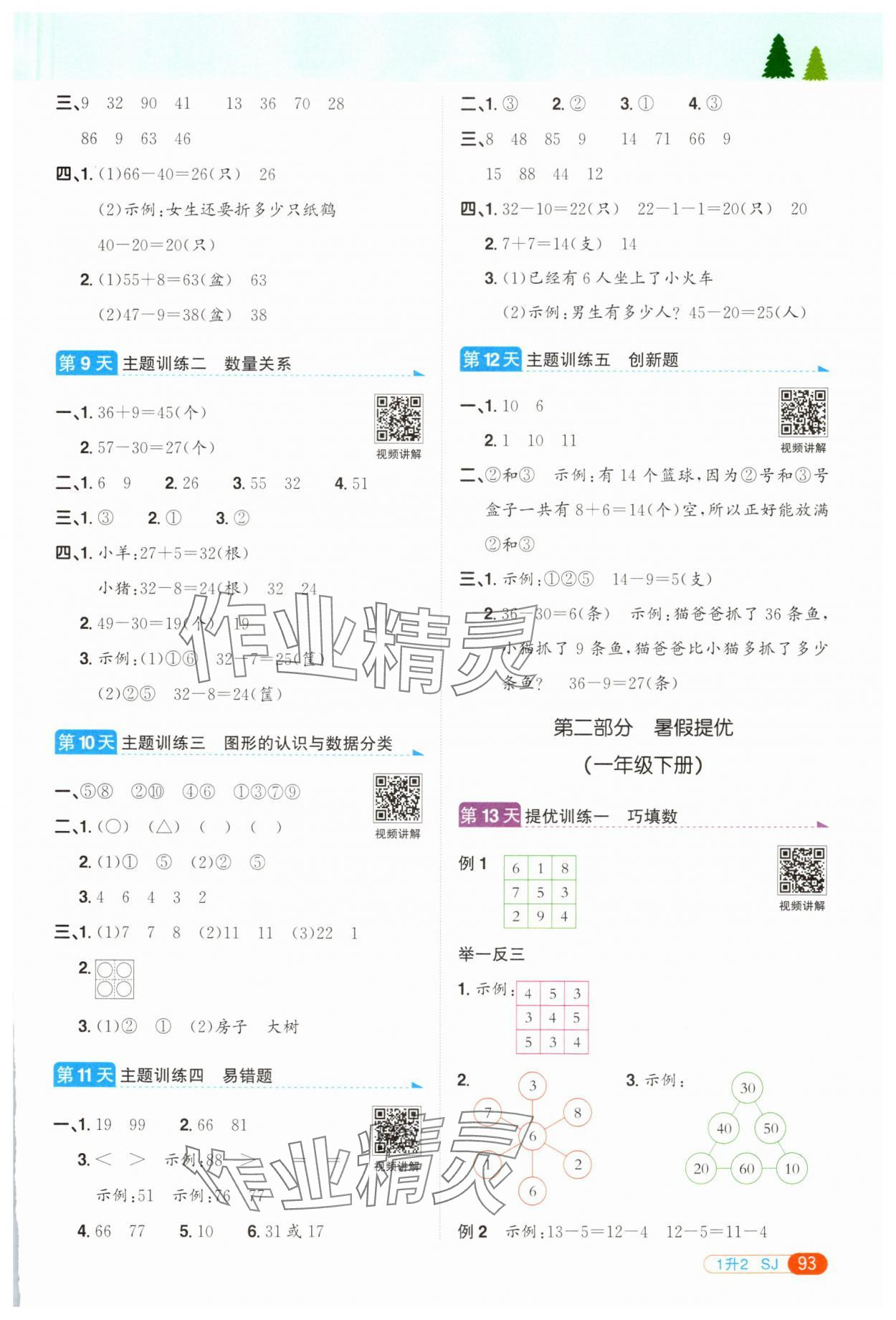 2025年陽光同學暑假銜接一升二年級數學蘇教版 第3頁