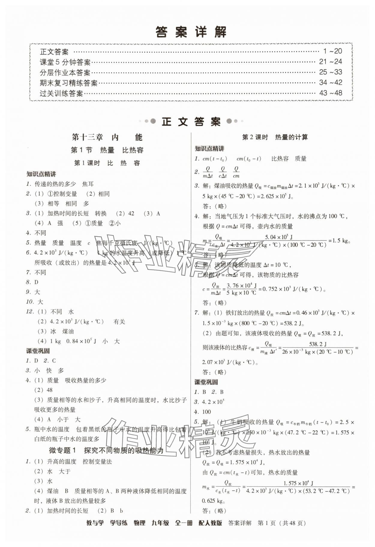 2025年教与学学导练九年级物理全一册人教版 第1页