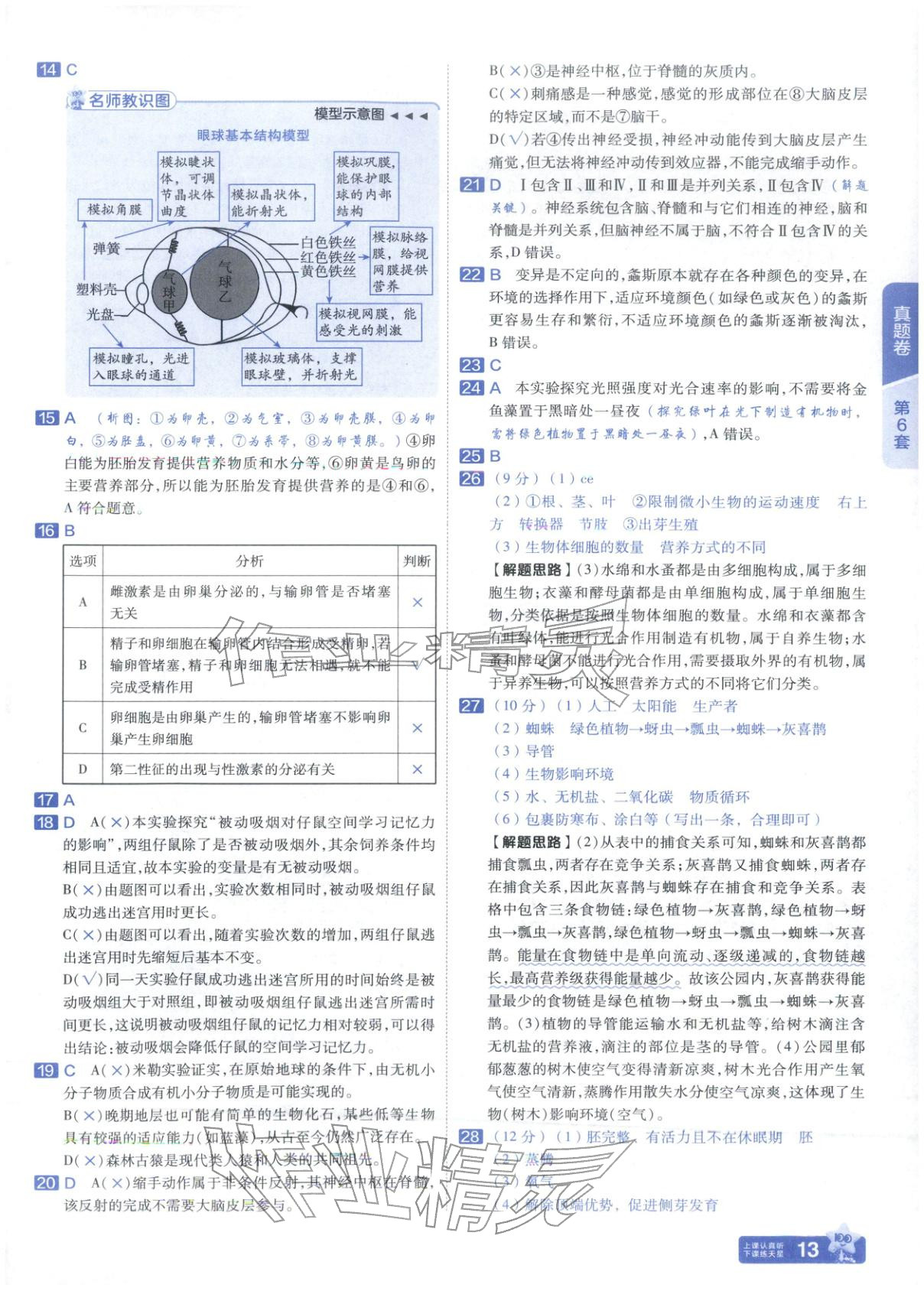 2026年金考卷中考试题汇编45套生物山东专版 第13页