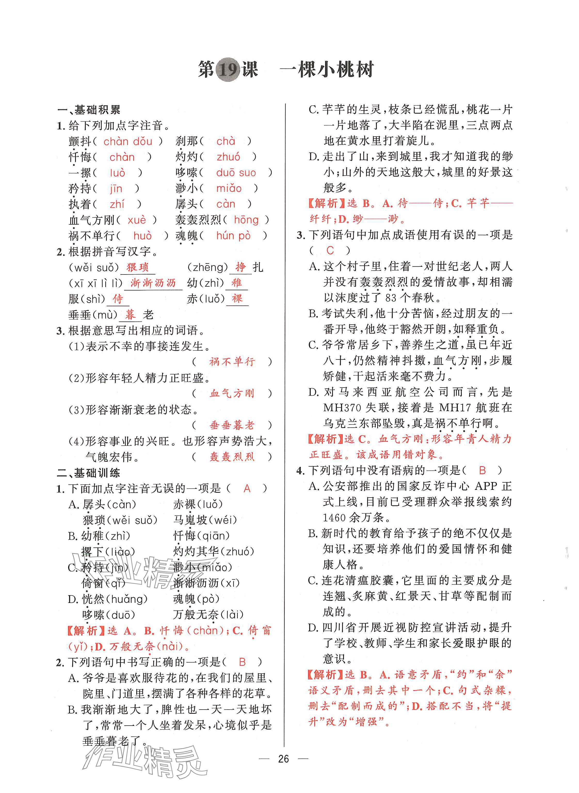 2024年驕子1號(hào)七年級(jí)語(yǔ)文下冊(cè)人教版 第25頁(yè)