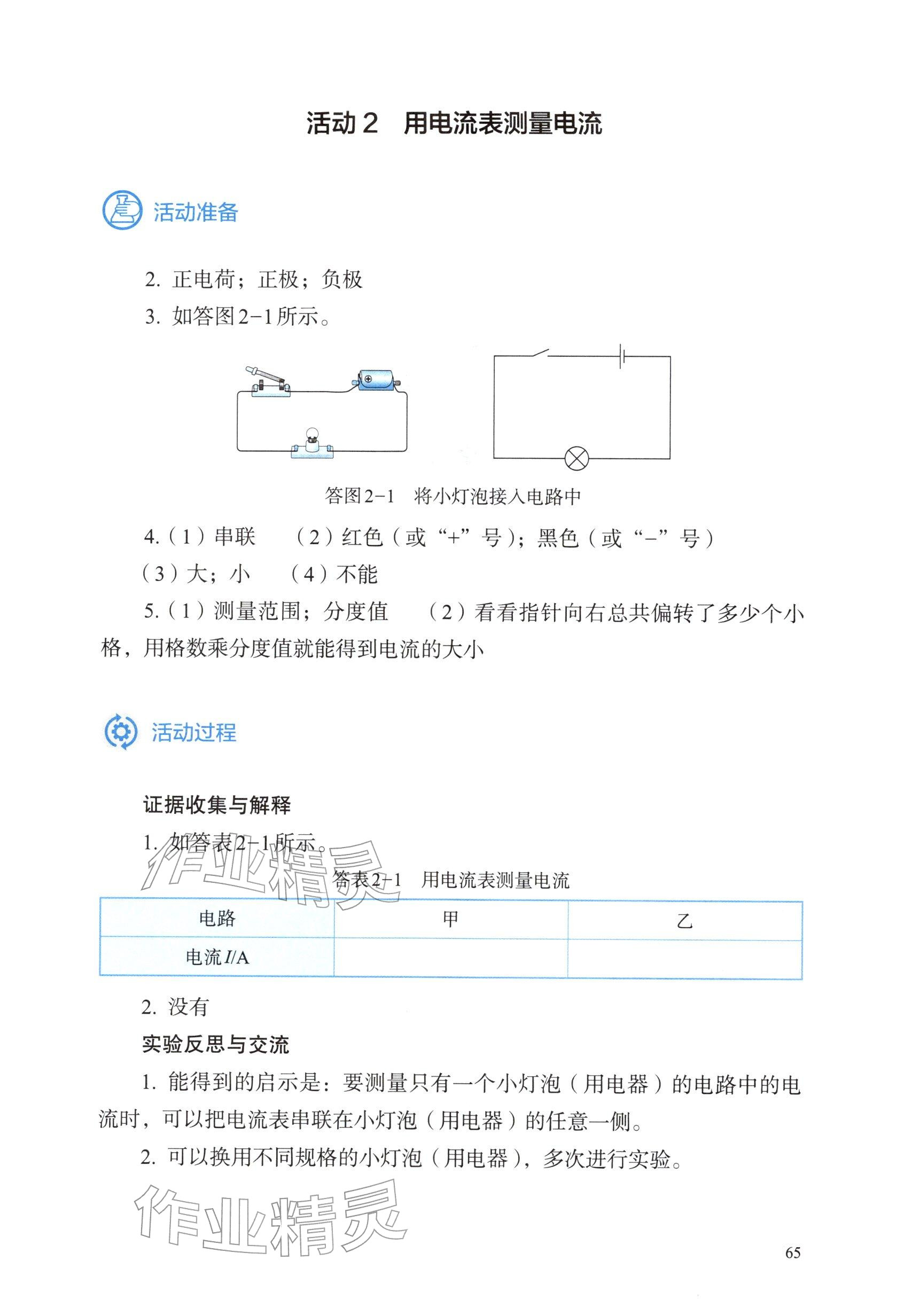 2025年探究实践报告册九年级物理全一册人教版精编版 参考答案第2页