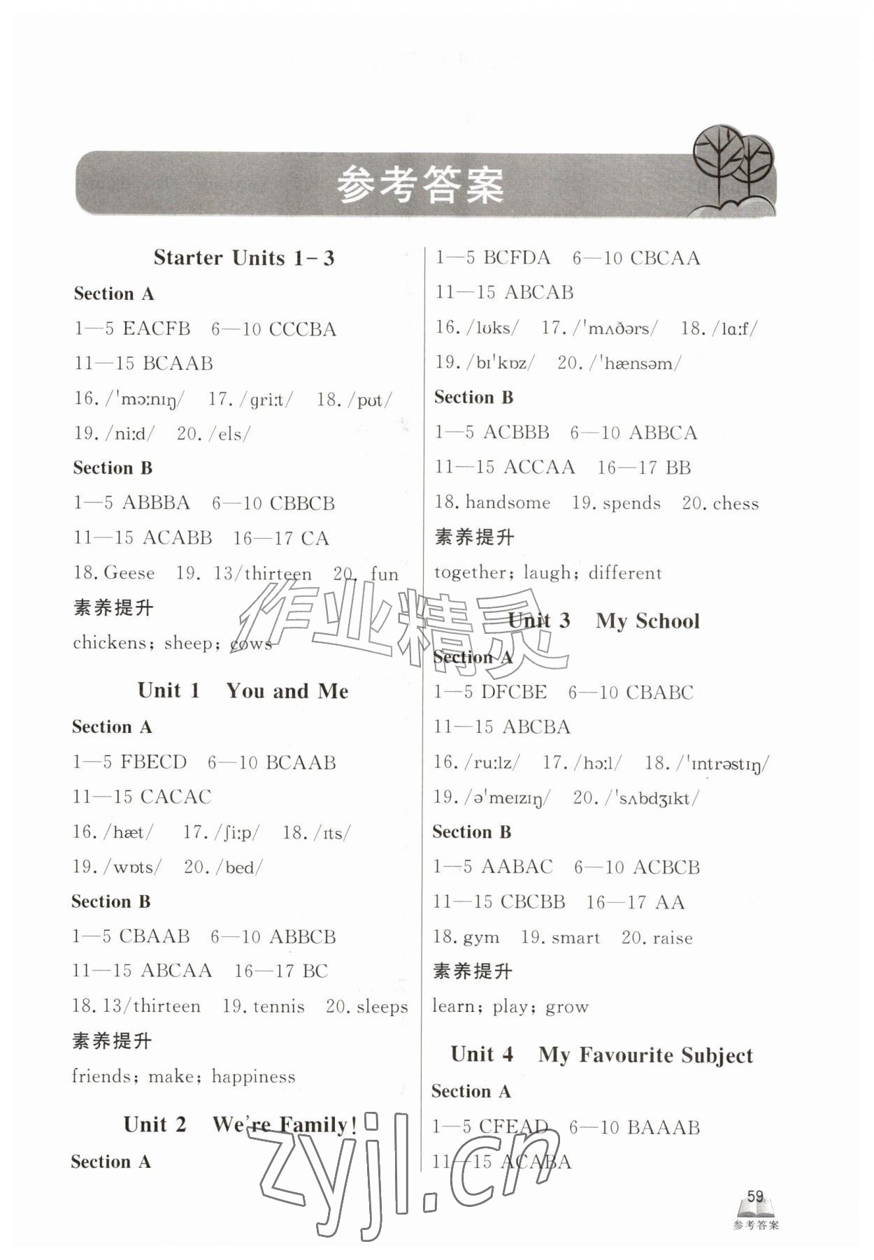 2026年长江作业本初中英语听力训练七年级上册&nbsp;第1页
