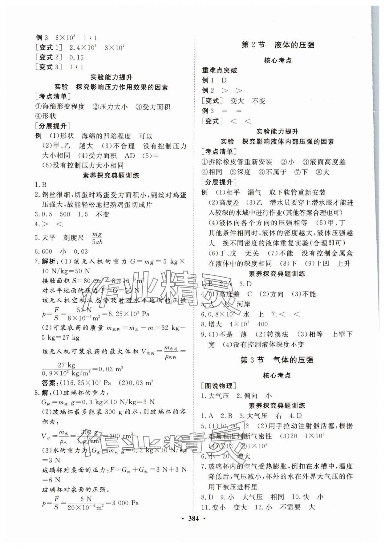 2024年奪冠新中考總復(fù)習(xí)物理江蘇專版 參考答案第8頁