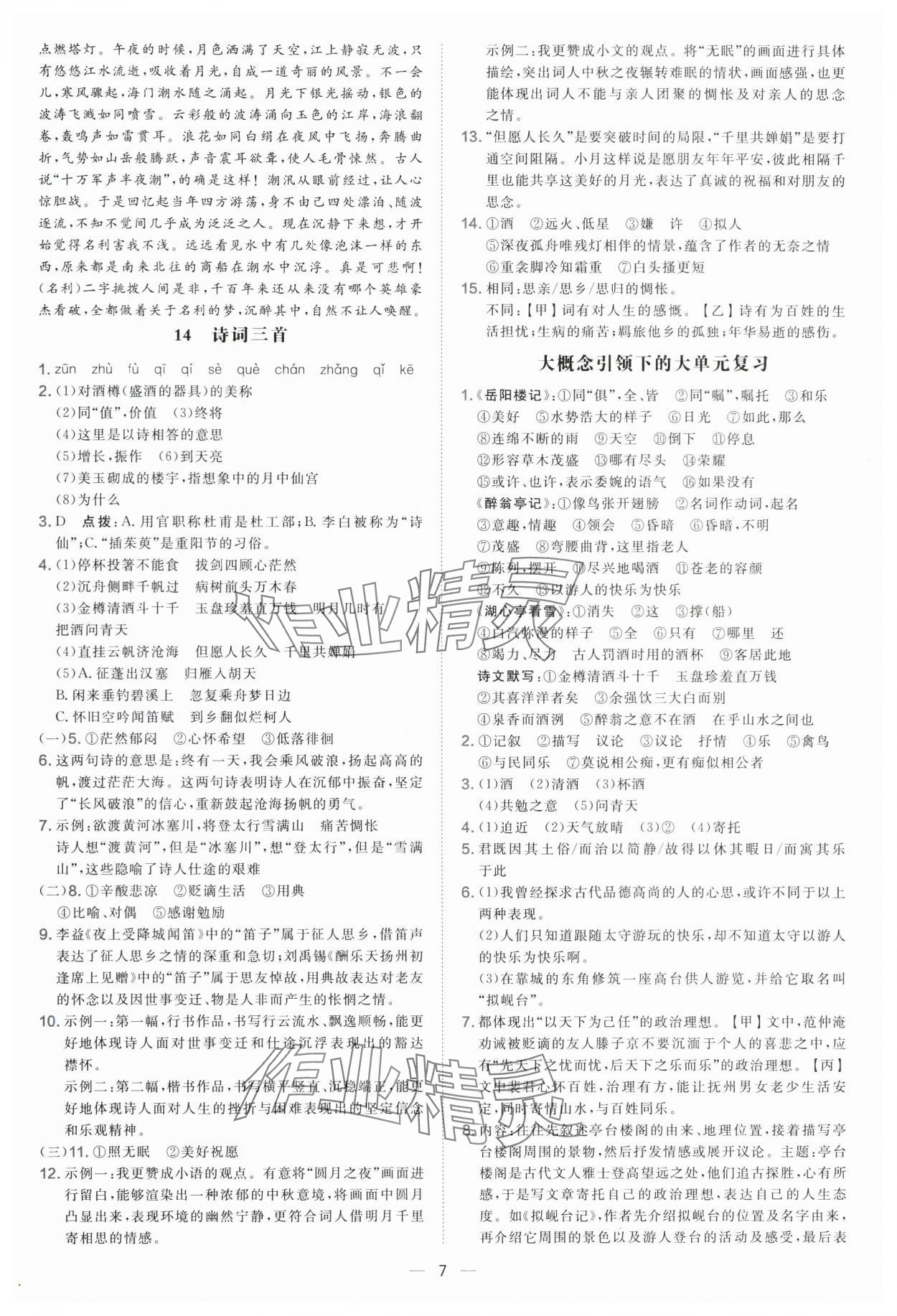 2025年点拨训练九年级语文上册人教版 第7页