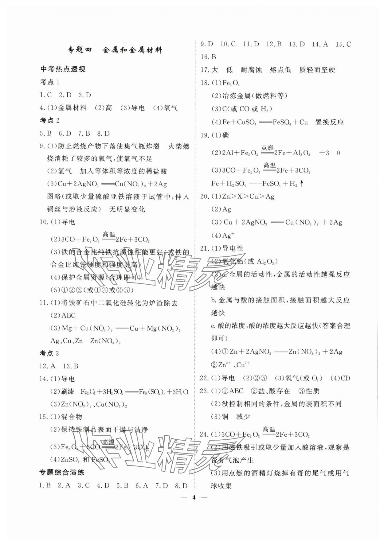 2025年中考導航總復習化學 第4頁