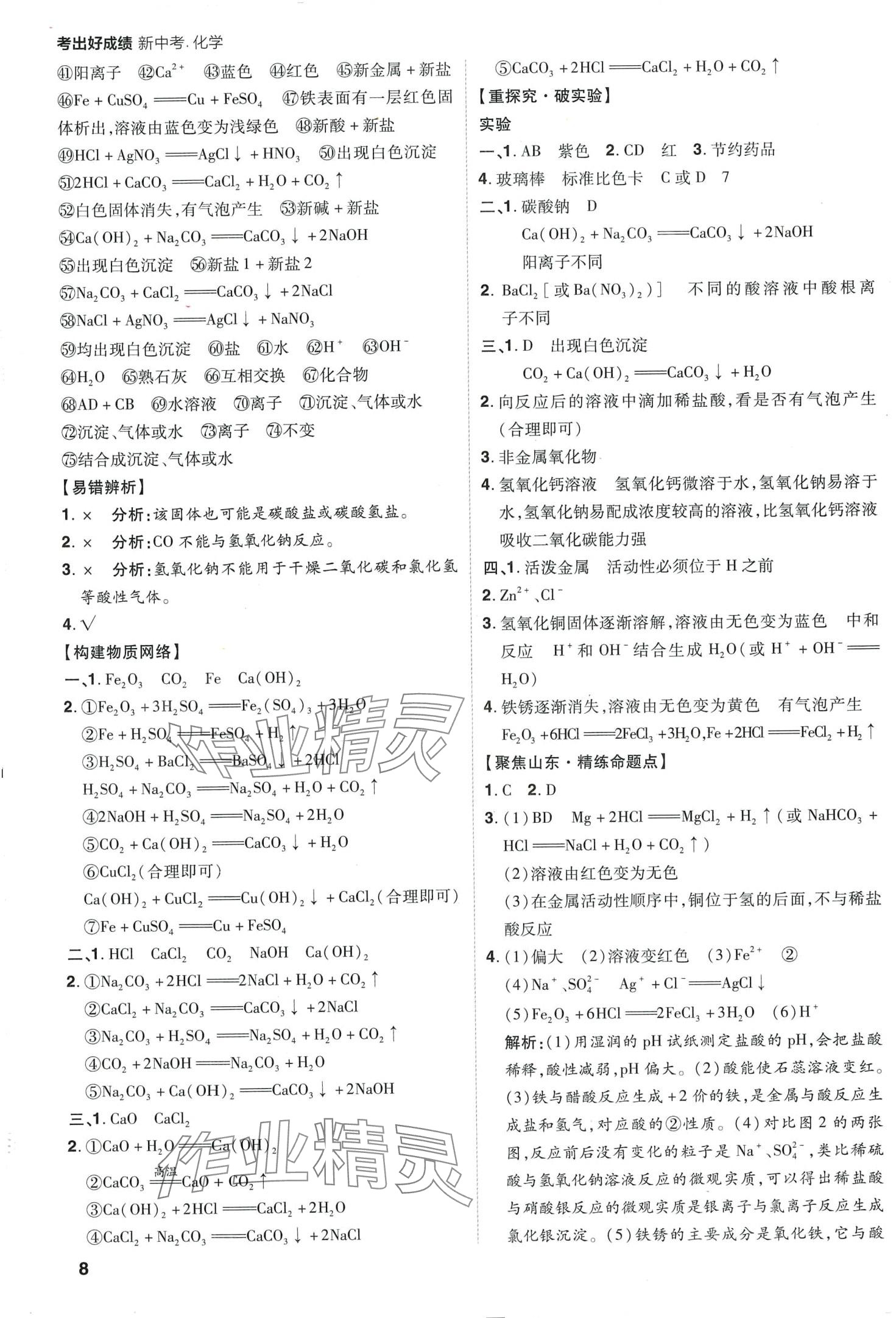 2024年考出好成績(jī)中考總復(fù)習(xí)化學(xué)中考魯教版山東專版 第8頁(yè)