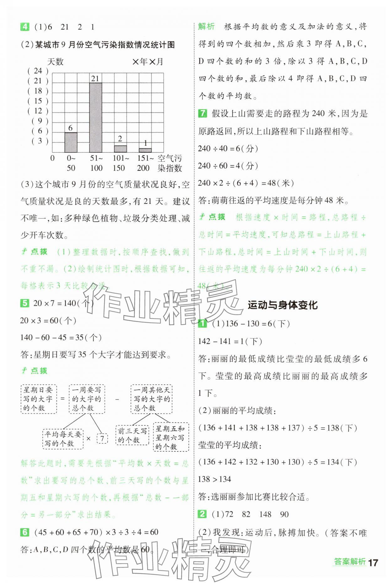 2024年一遍过四年级数学上册苏教版 参考答案第17页