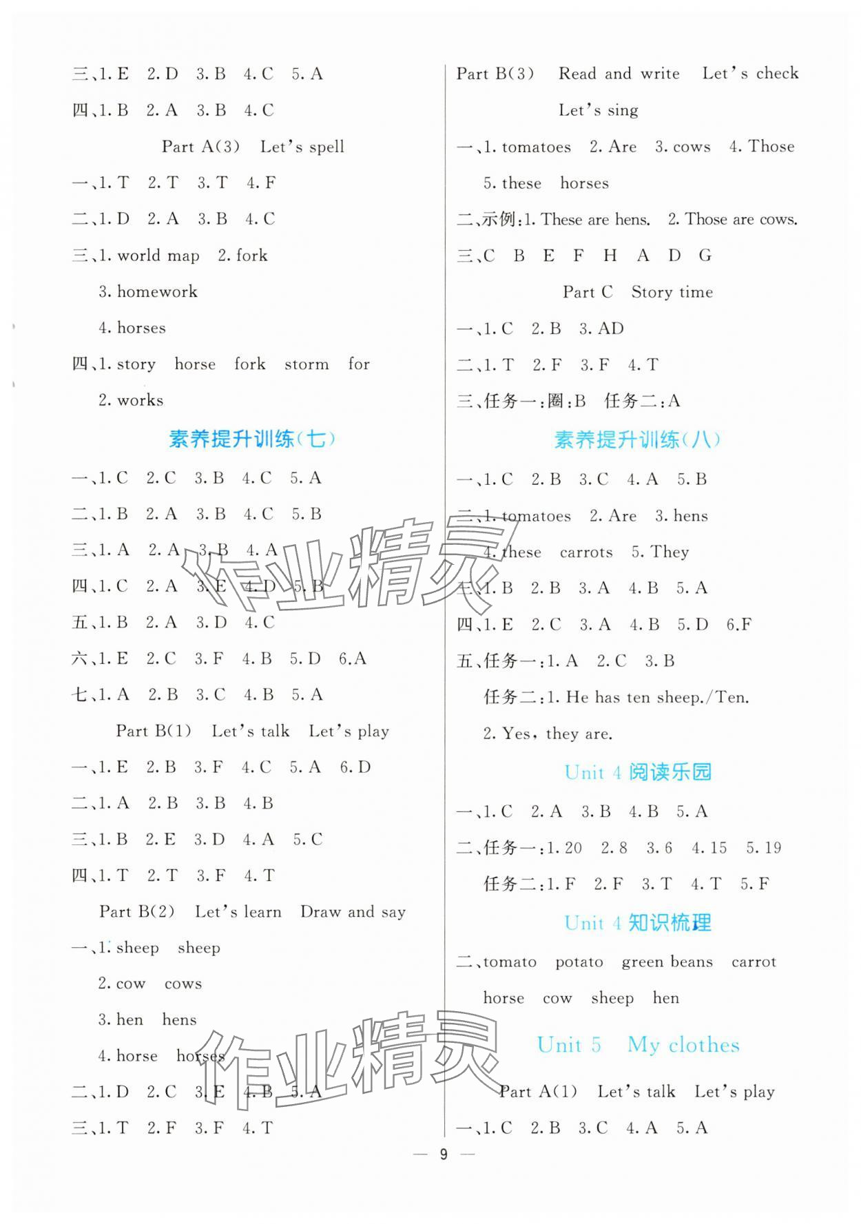 2025年亮點(diǎn)激活提優(yōu)天天練四年級(jí)英語下冊(cè)人教版 第9頁(yè)