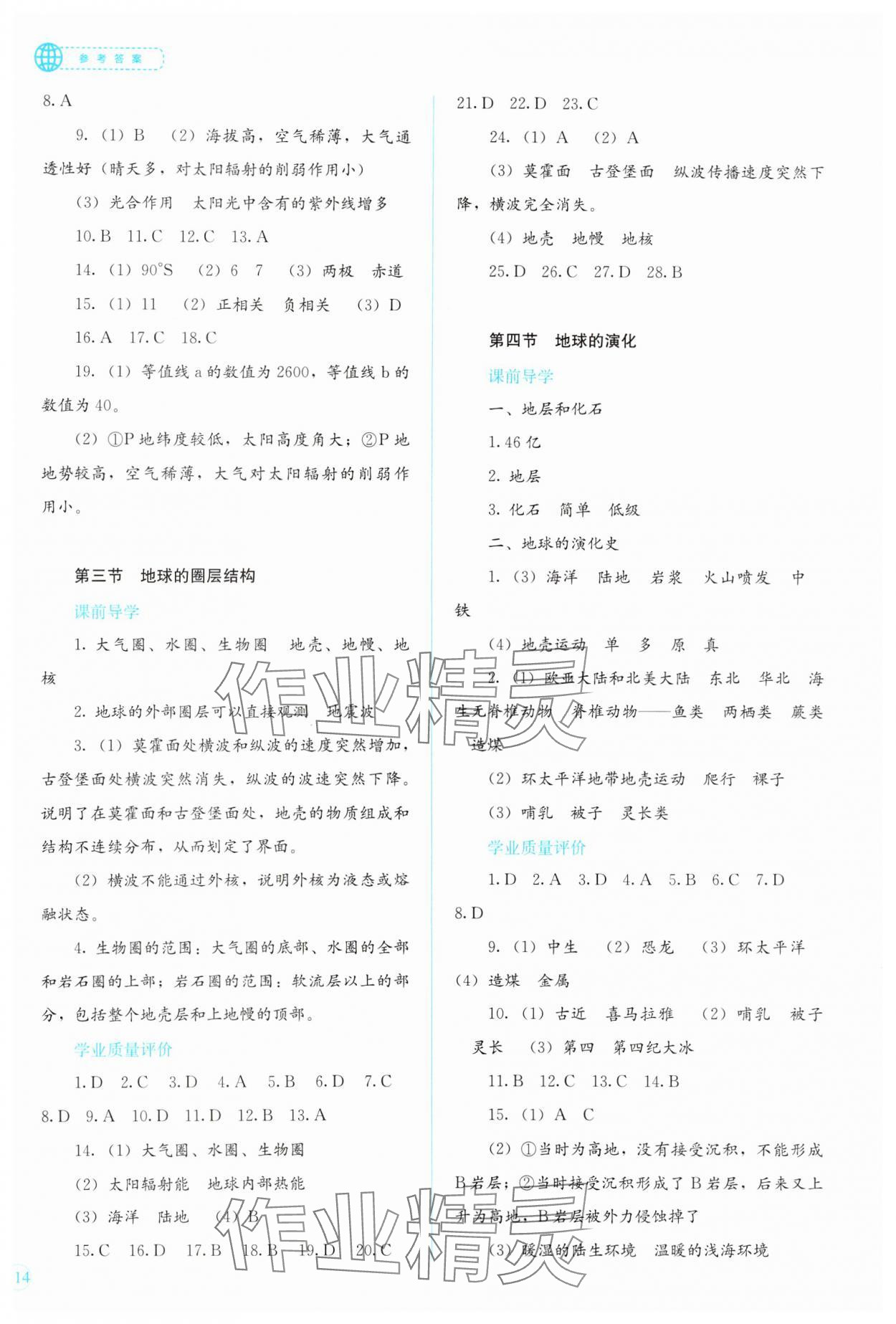 2024年學(xué)生訓(xùn)練手冊(cè)高中地理必修第一冊(cè)湘教版 第2頁(yè)