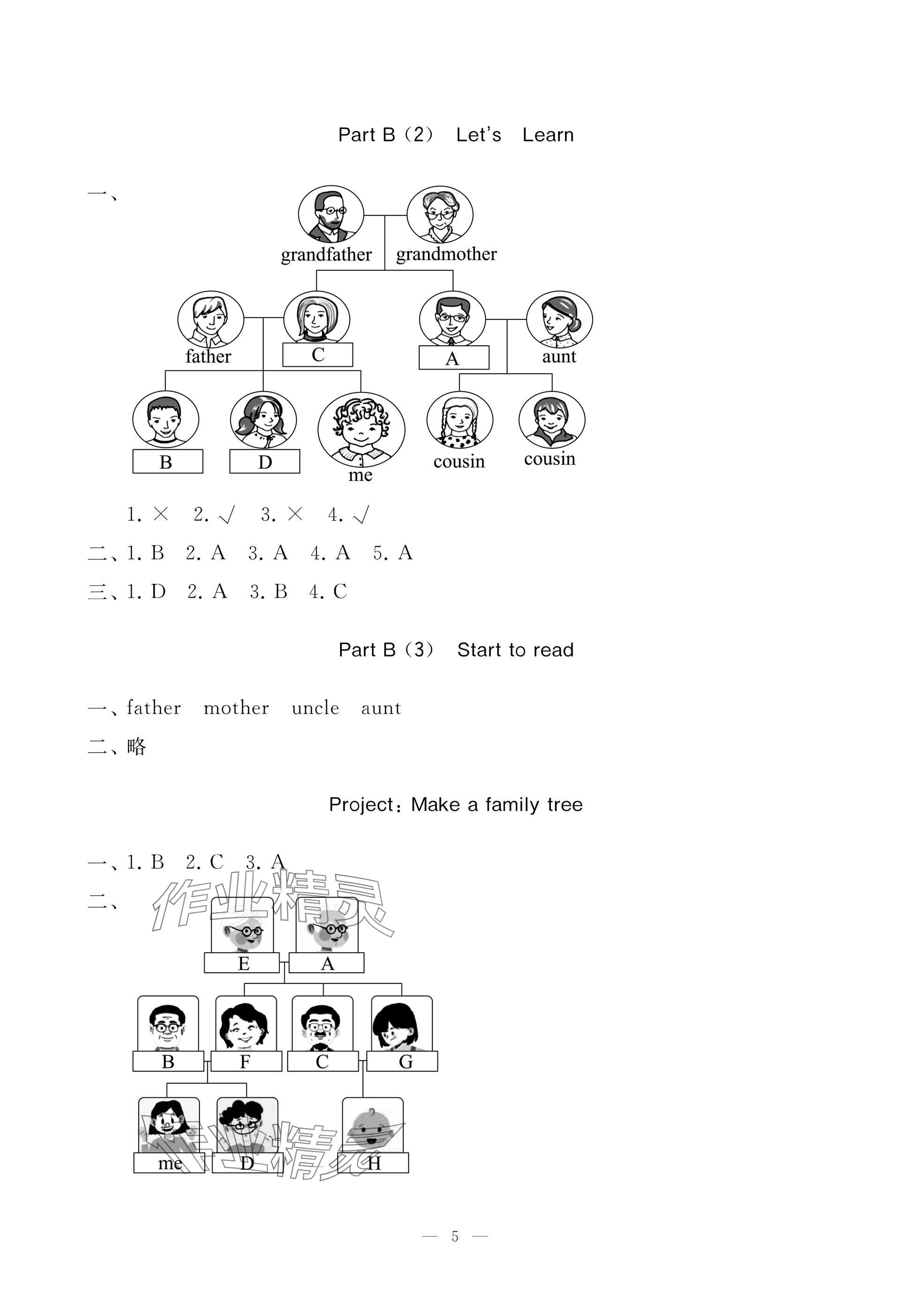 2025年新課堂同步學習與探究三年級英語上冊人教版棗莊專版 參考答案第5頁