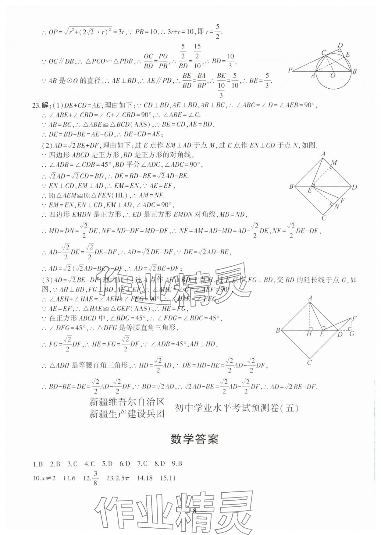 2025年中考五考合一預(yù)測(cè)卷數(shù)學(xué)新疆專版 第8頁