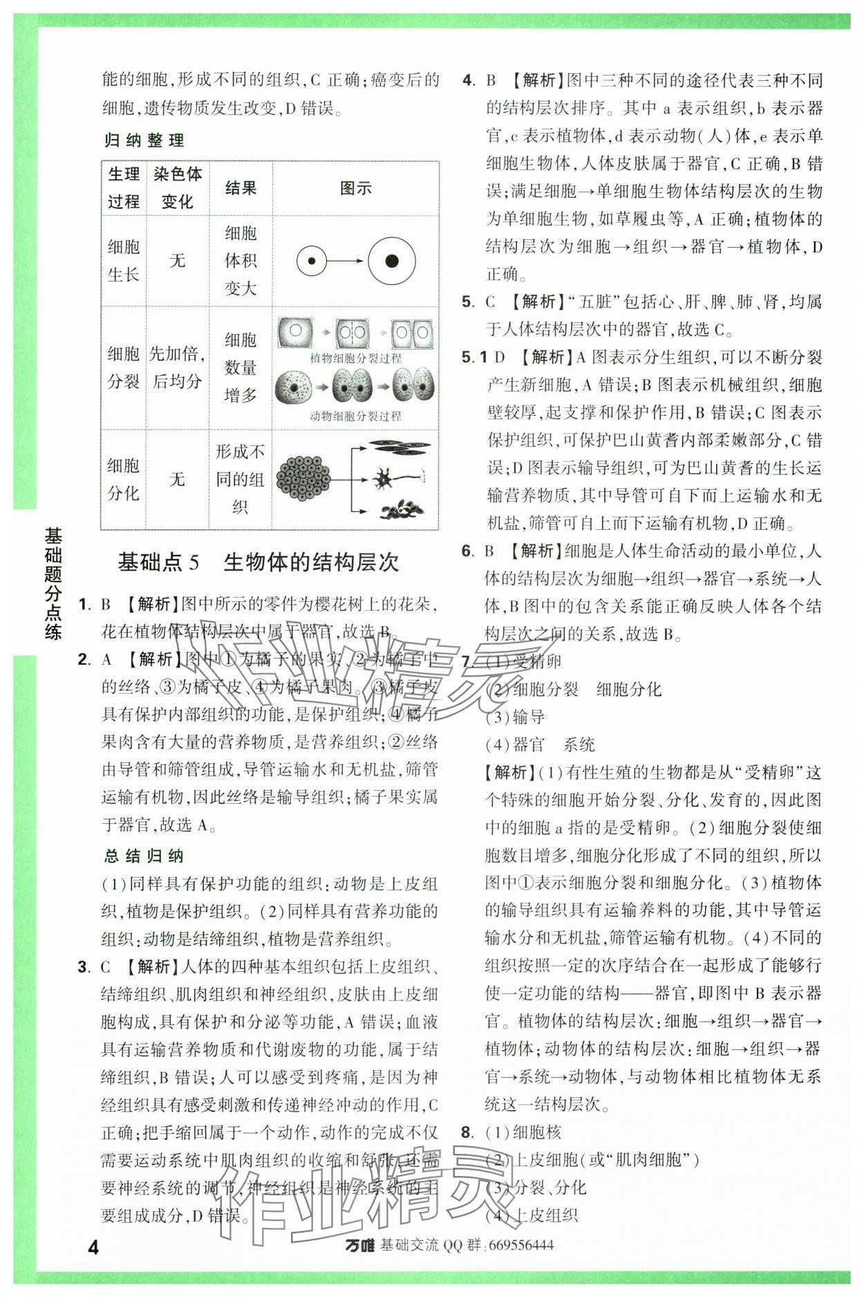 2024年万唯中考基础题生物 第4页