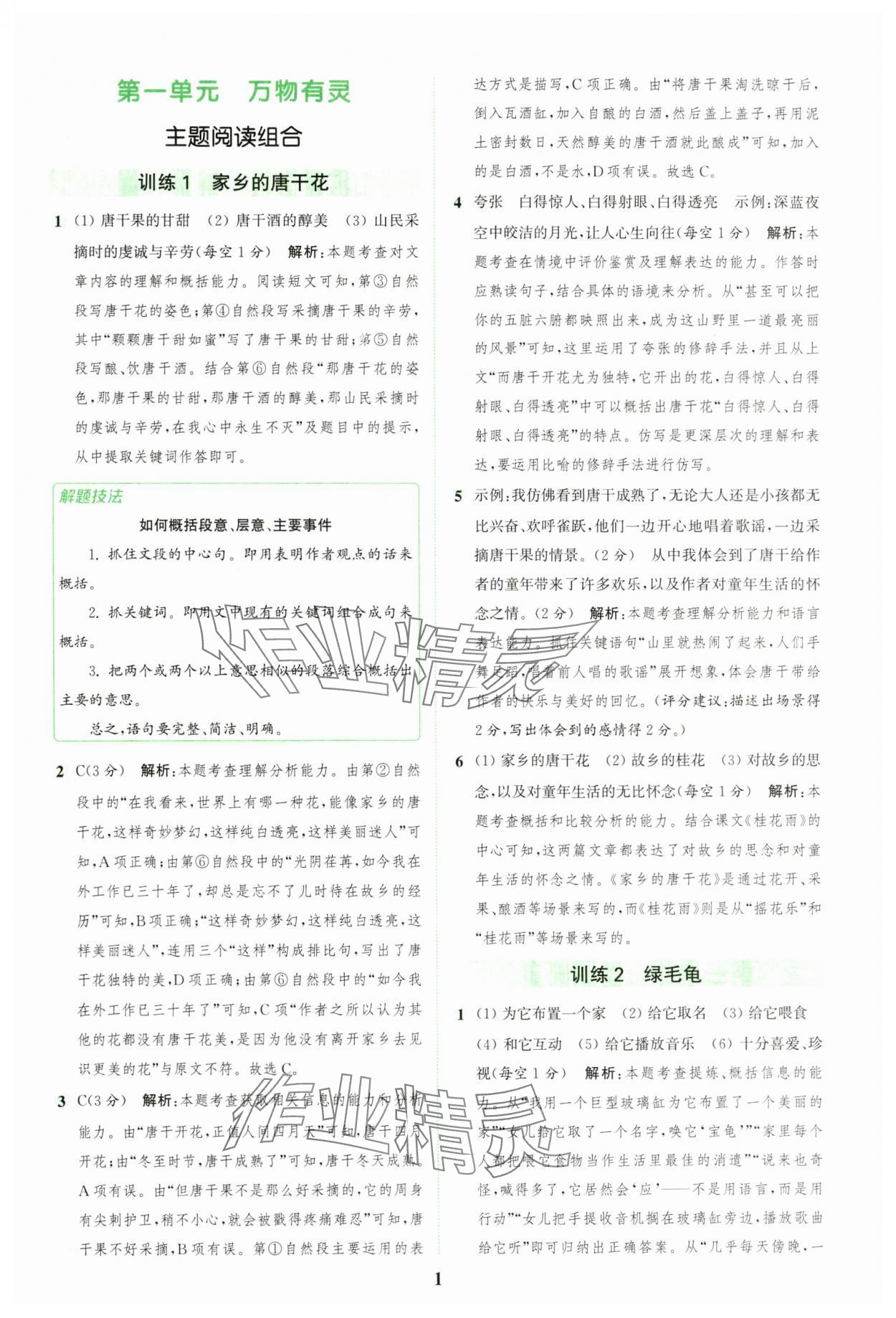 2024年通城學(xué)典組合訓(xùn)練五年級(jí)語(yǔ)文上冊(cè)人教版江蘇專版 參考答案第1頁(yè)