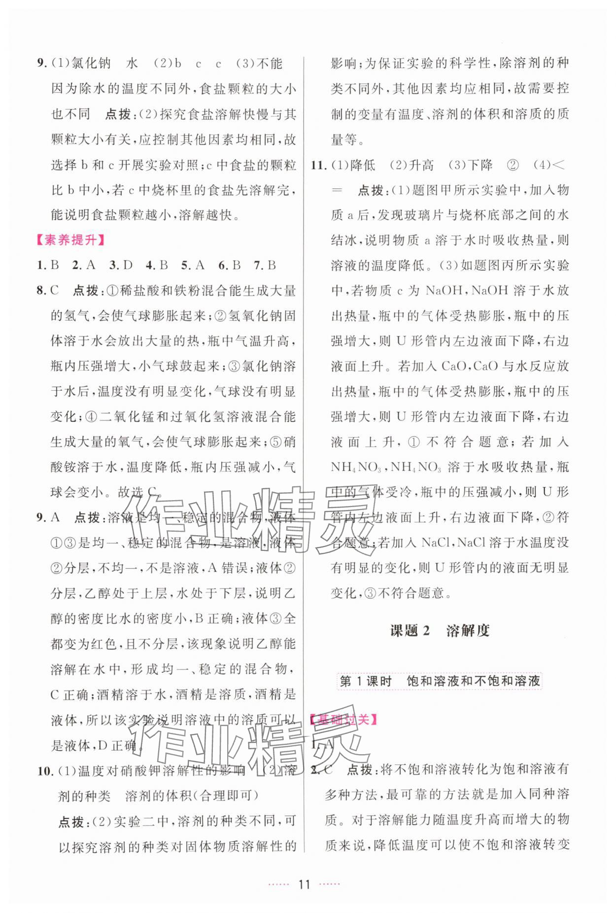 2025年三维数字课堂九年级化学下册人教版 第11页