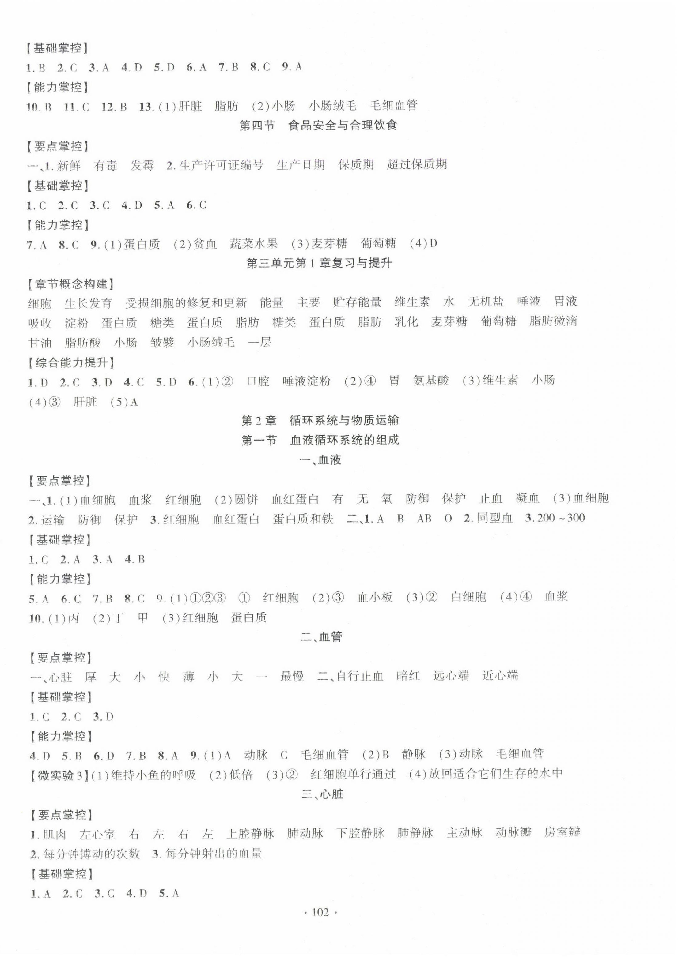 2025年課時(shí)掌控七年級(jí)生物下冊(cè)冀少版 第2頁