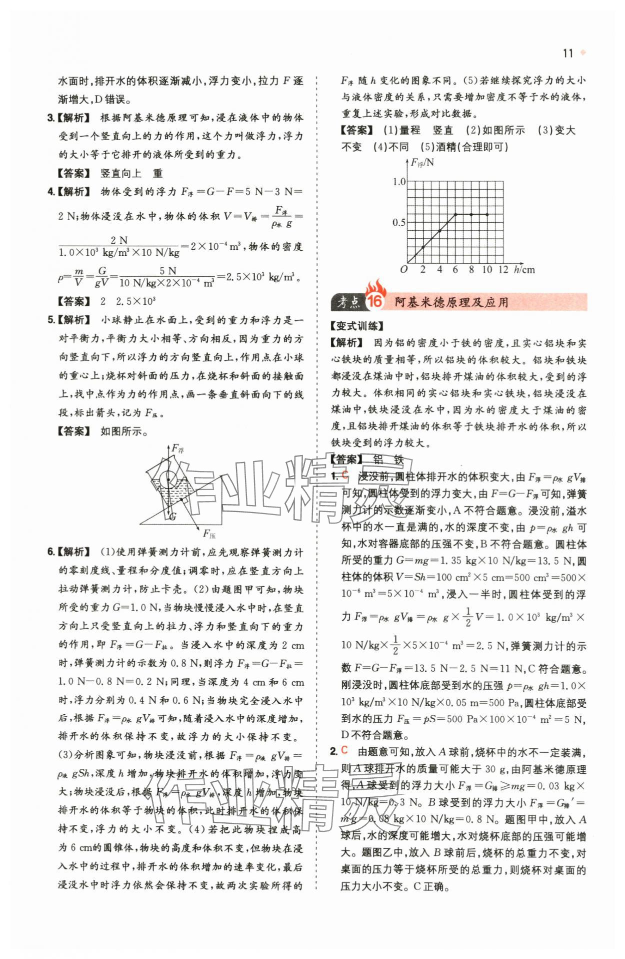 2024年一本中考訓練方案物理 第11頁