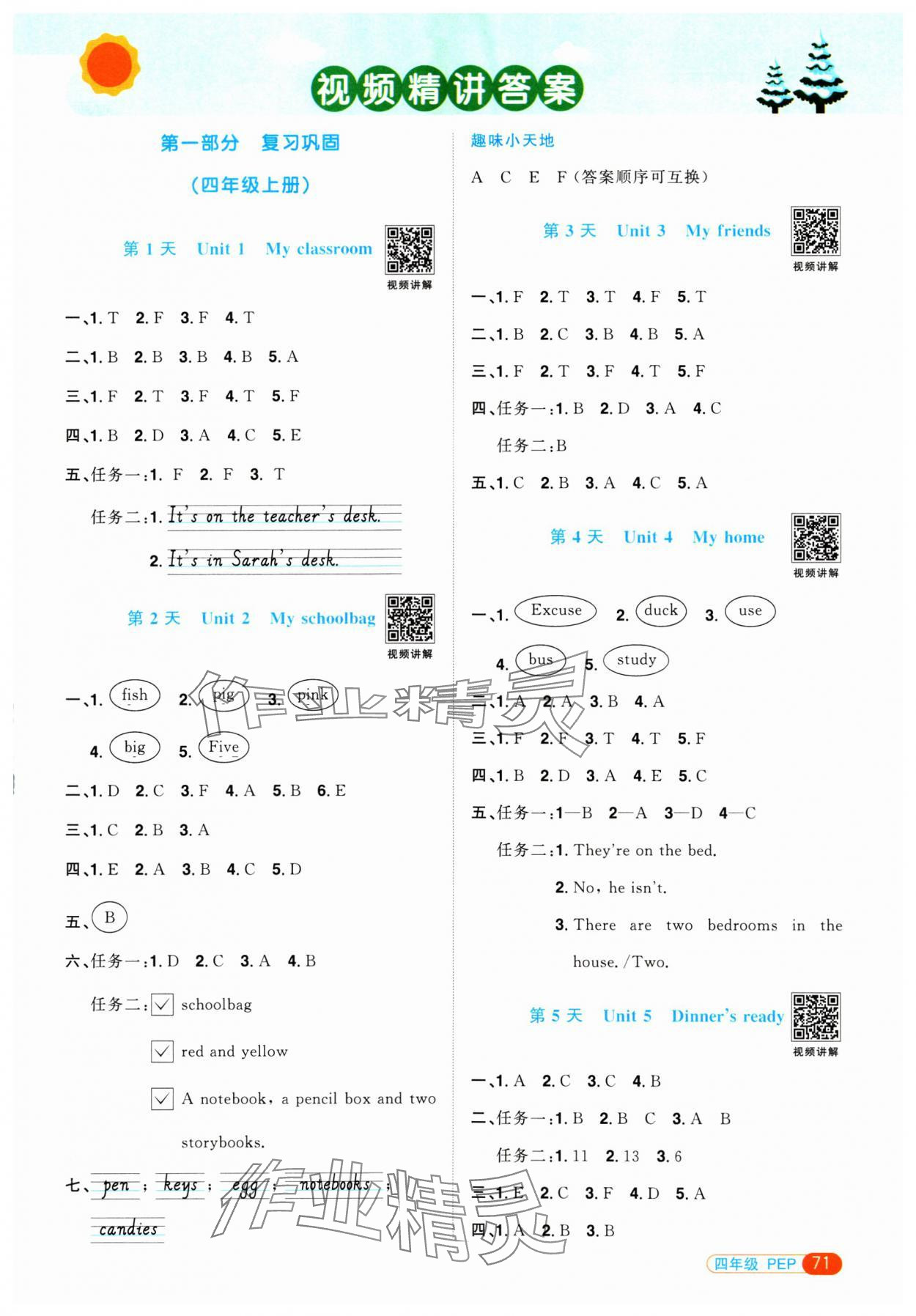 2025年陽光同學(xué)寒假銜接四年級英語人教PEP版 第1頁