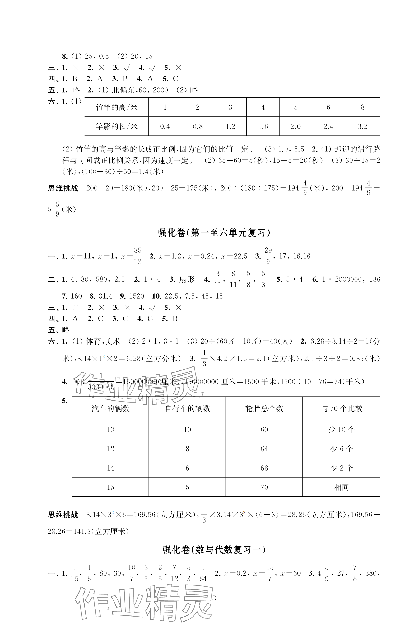 2024年強(qiáng)化拓展卷六年級數(shù)學(xué)下冊蘇教版提優(yōu)版 第3頁