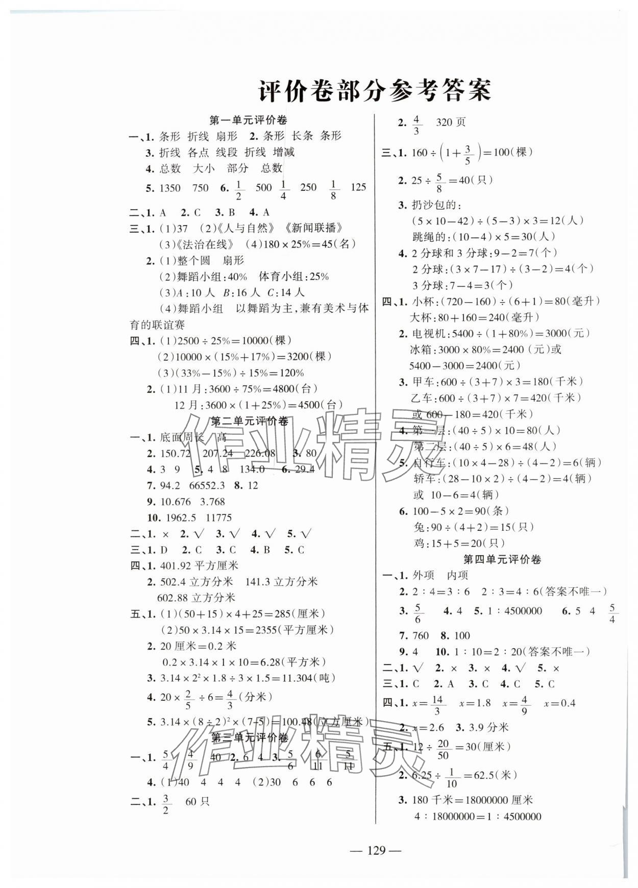 2024年全新鞏固練習(xí)六年級數(shù)學(xué)下冊蘇教版 第1頁