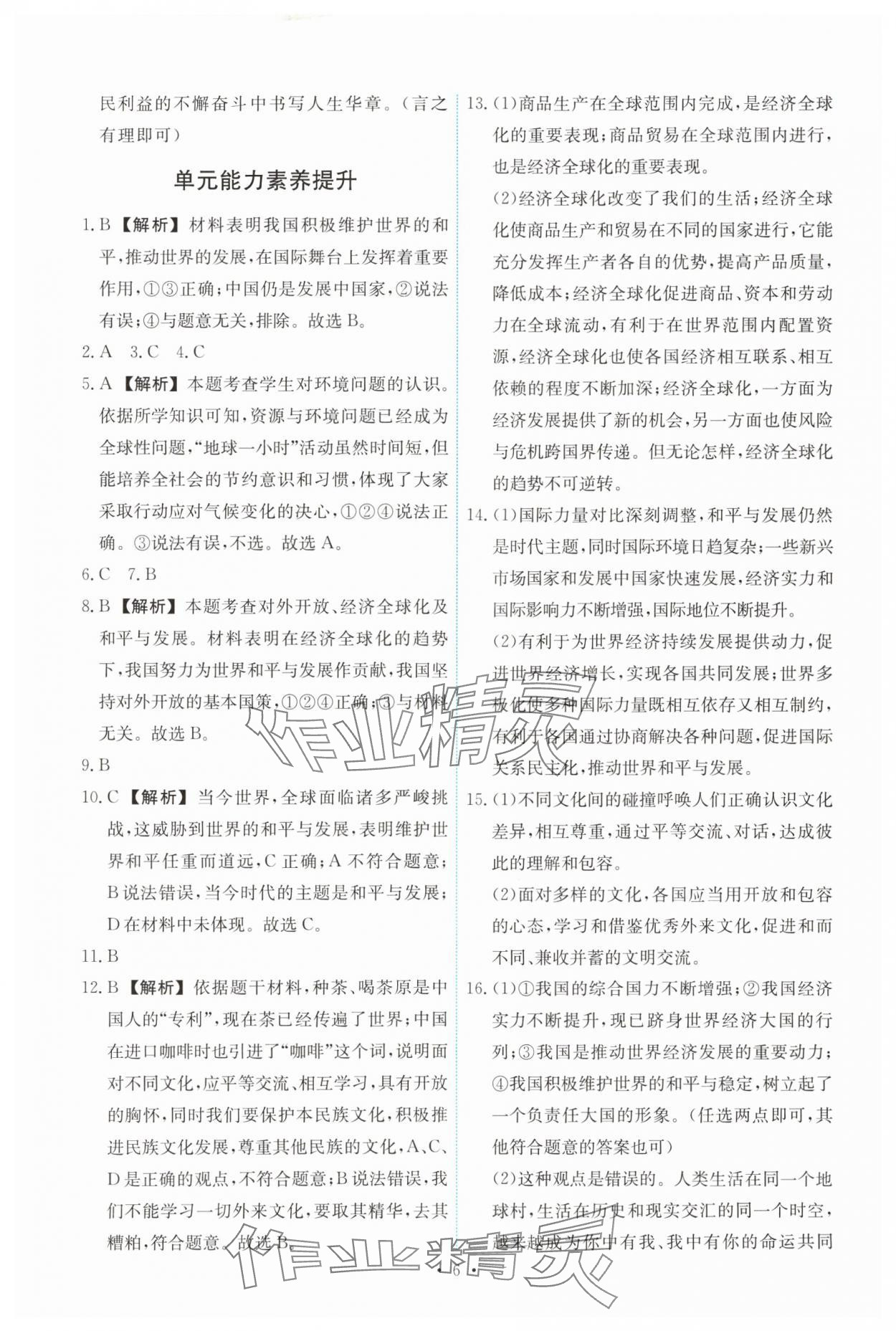 2024年能力培養(yǎng)與測試九年級道德與法治下冊人教版 第6頁