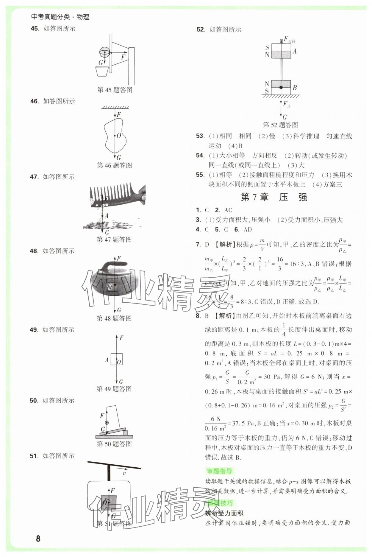 2025年萬唯中考真題分類中考物理 參考答案第8頁