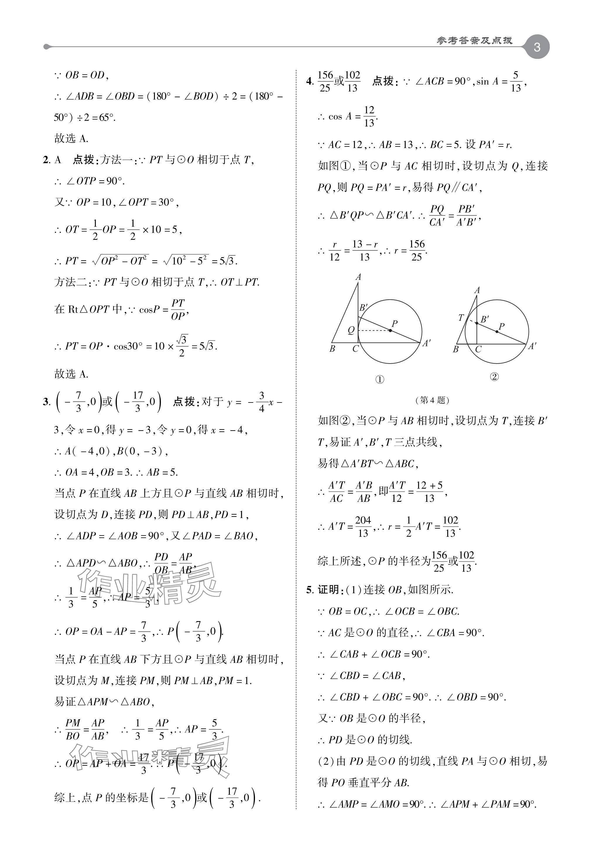 2024年特高級教師點撥九年級數(shù)學下冊冀教版 參考答案第3頁