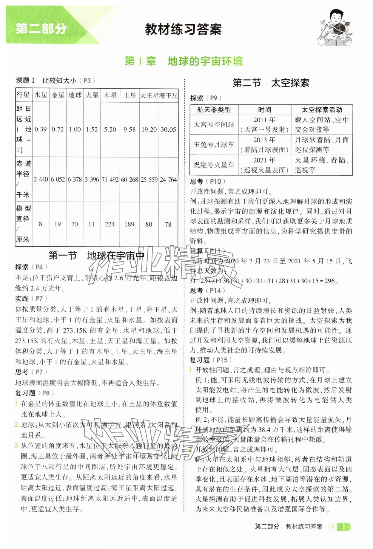 2025年教材课本七年级地理上册中图版 参考答案第1页