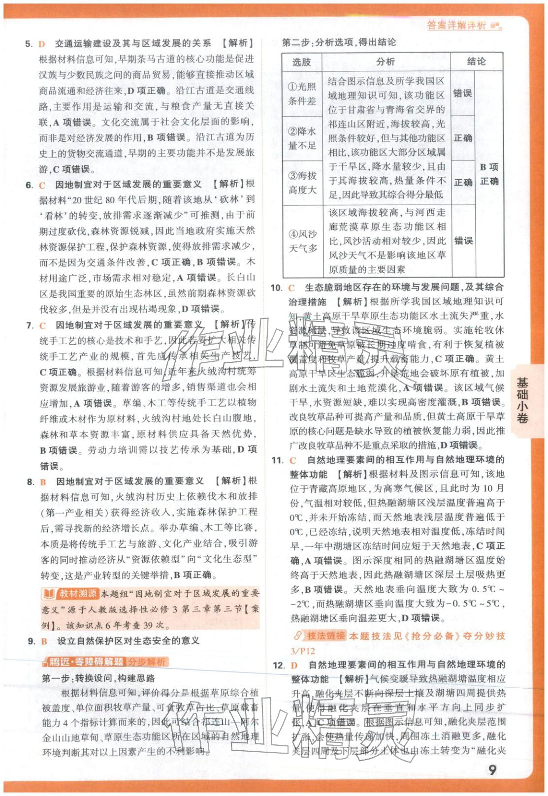 2026年高考基礎(chǔ)卷高中地理&nbsp;參考答案第9頁