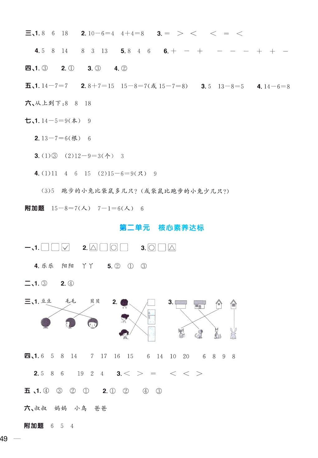 2024年阳光同学一线名师全优好卷一年级数学下册北师大版 第2页