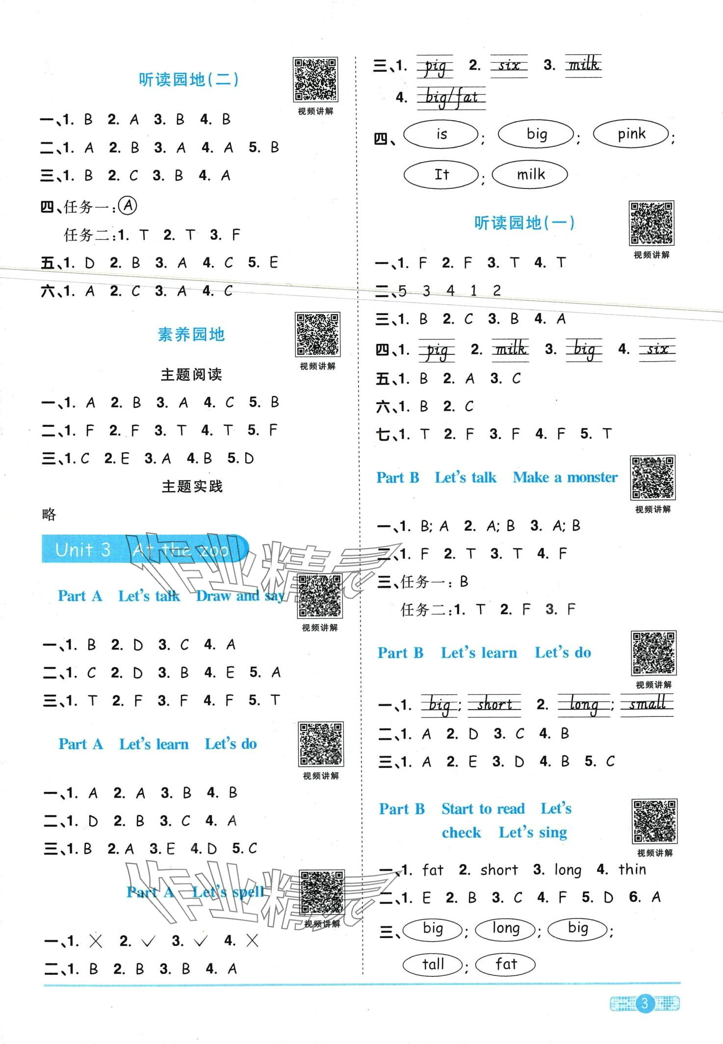 2024年陽光同學(xué)課時優(yōu)化作業(yè)三年級英語下冊人教版廣東專版 第3頁