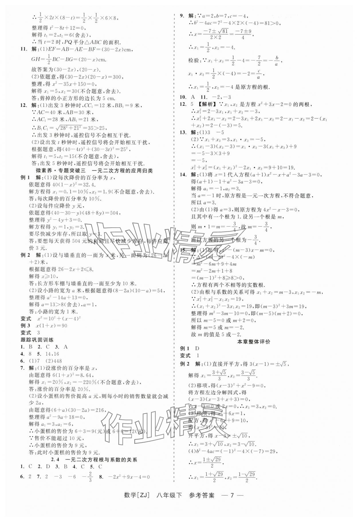 2024年精彩练习就练这一本八年级数学下册浙教版 第7页