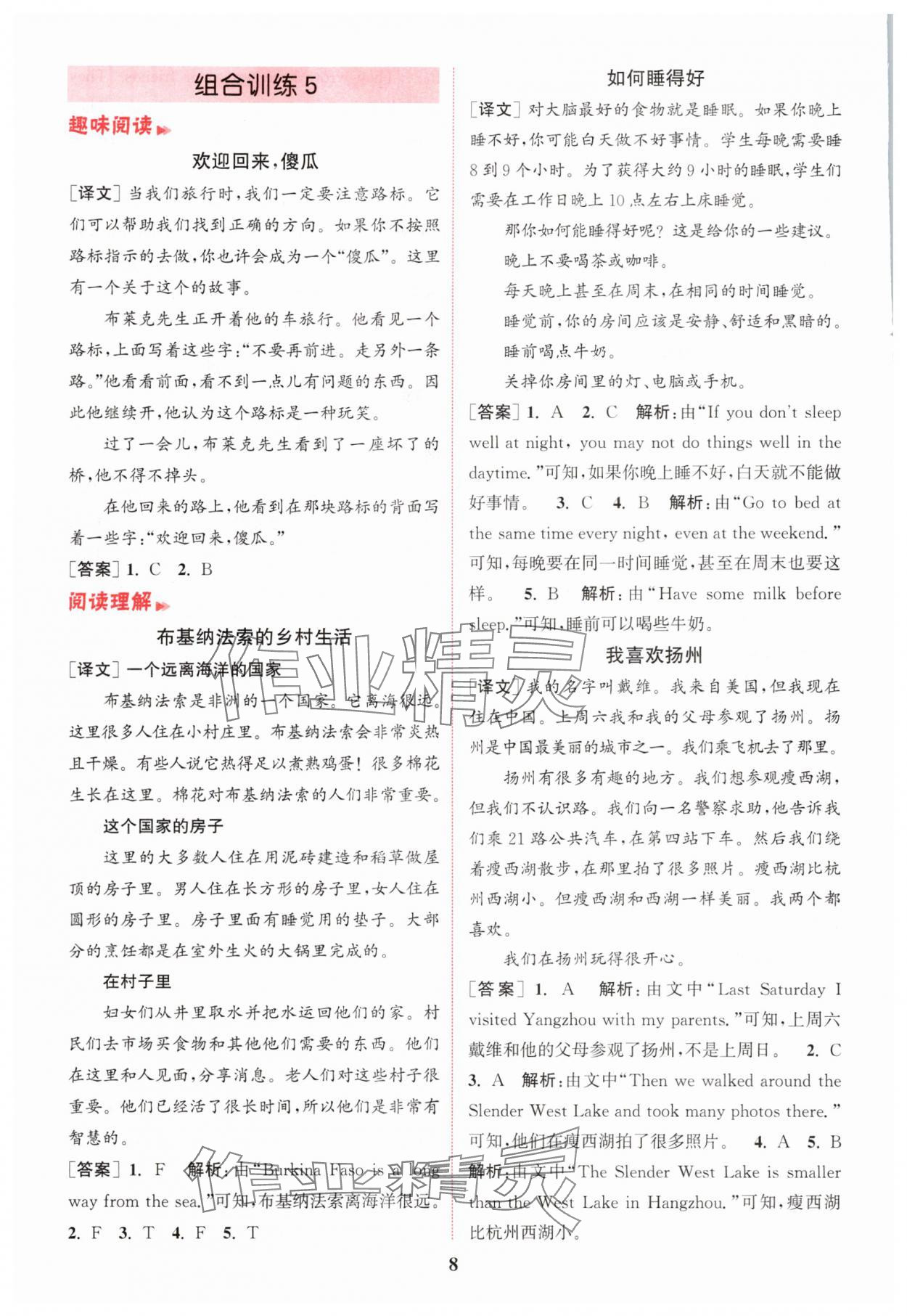 2025年通城學(xué)典組合訓(xùn)練六年級(jí)英語上冊(cè)譯林版江蘇專版 第8頁