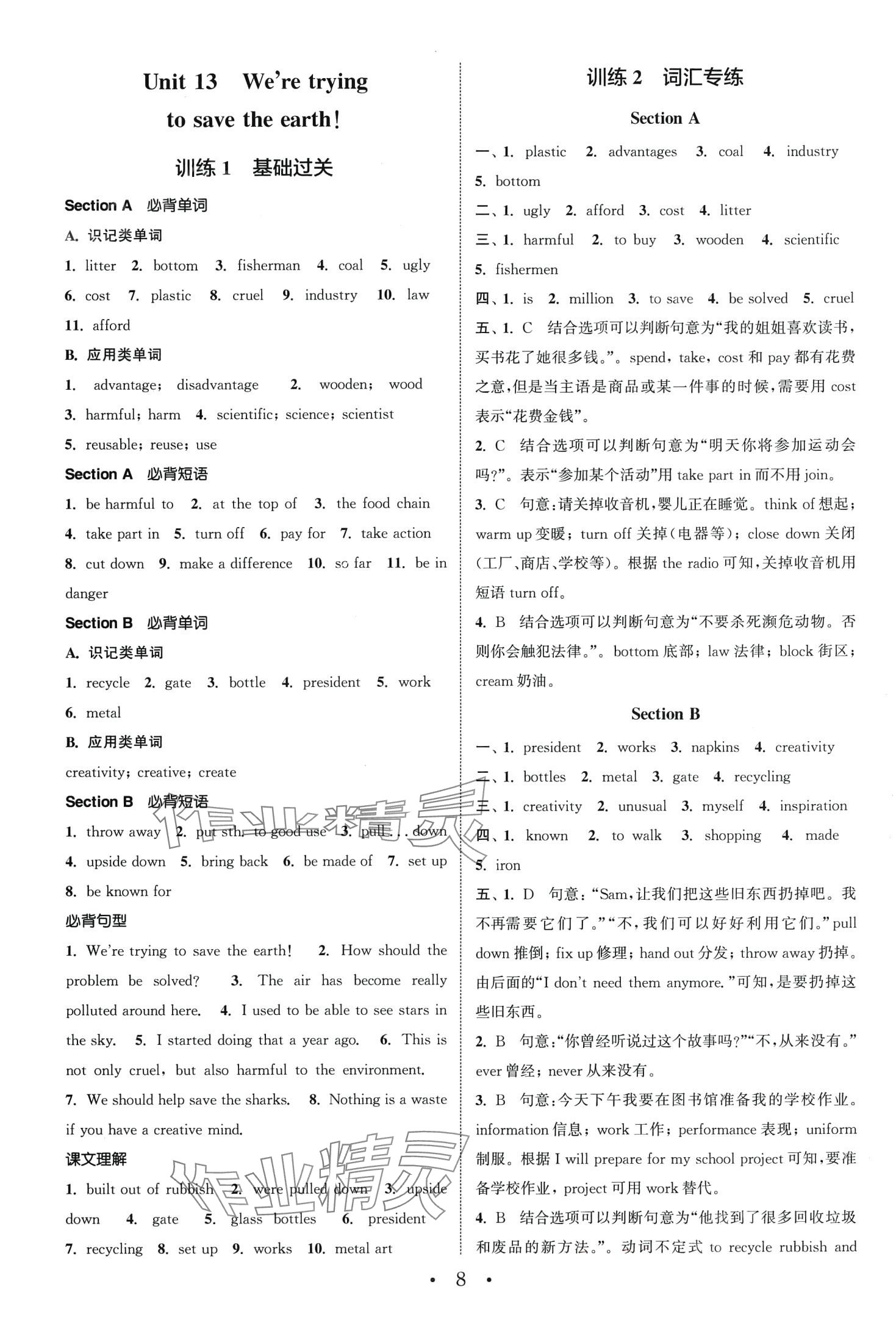 2024年通城学典组合训练九年级英语下册人教版 第8页