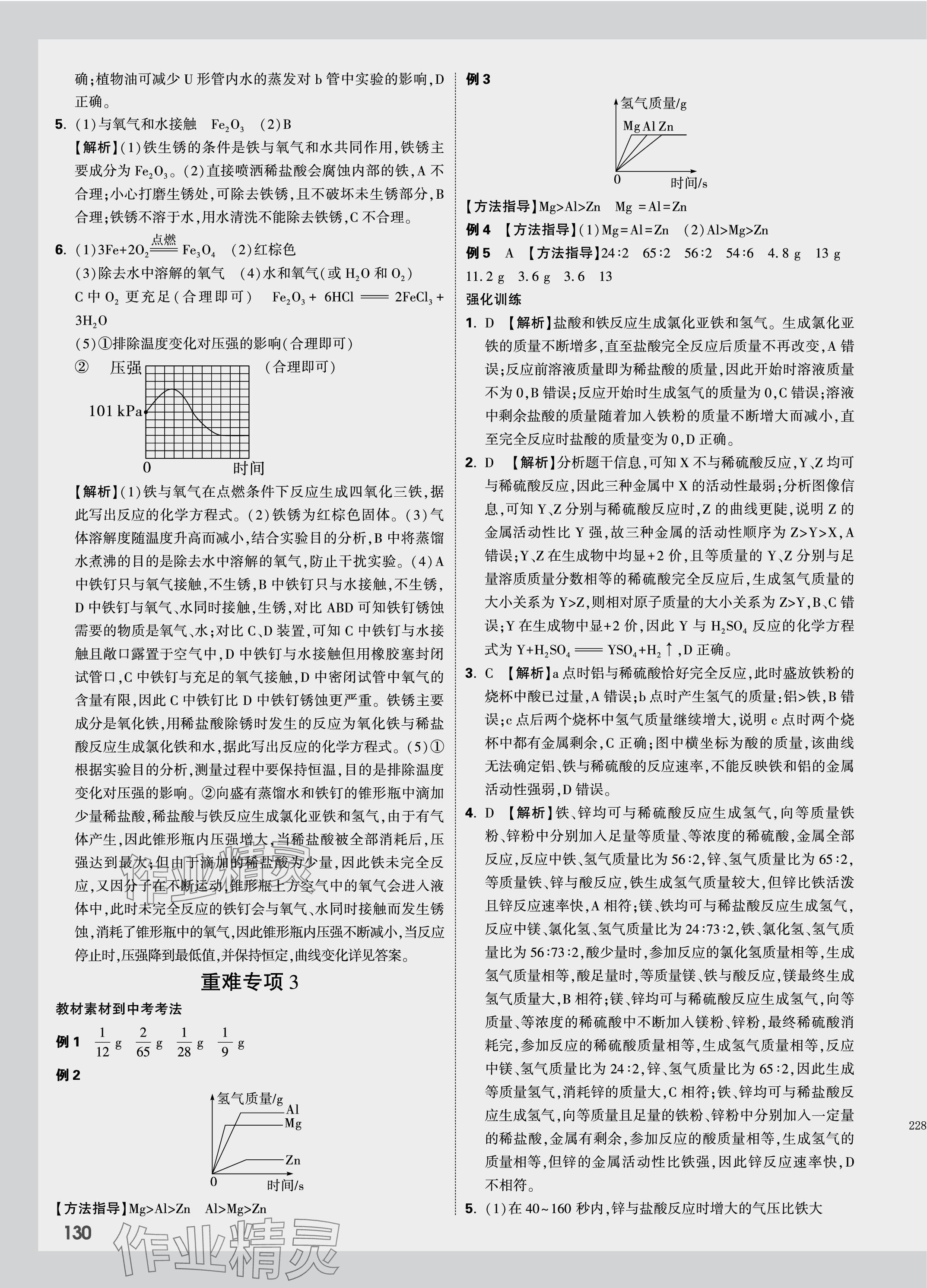 2024年中考面對面化學(xué)貴州專版 參考答案第10頁