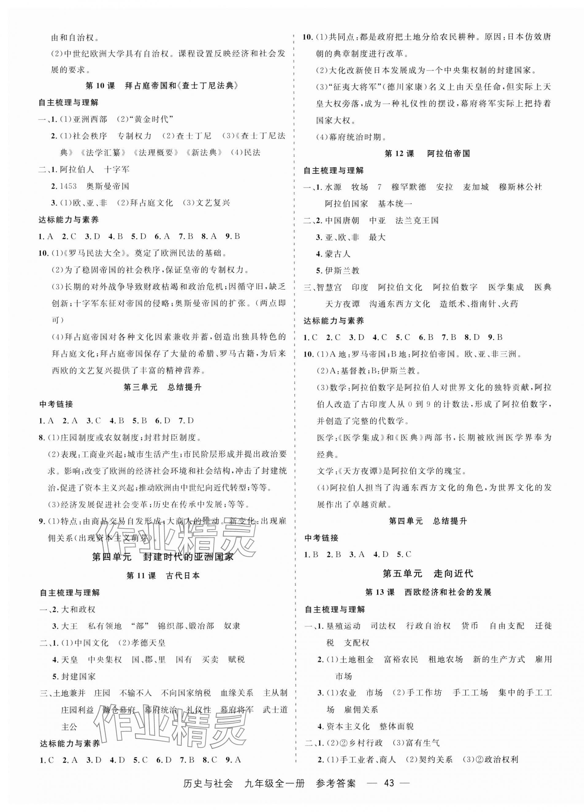 2023年精彩練習(xí)就練這一本九年級歷史與社會全一冊人教版 第3頁