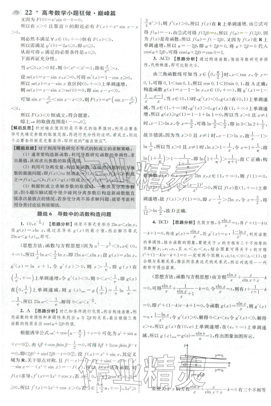 2025年高考数学小题狂做巅峰篇 参考答案第22页