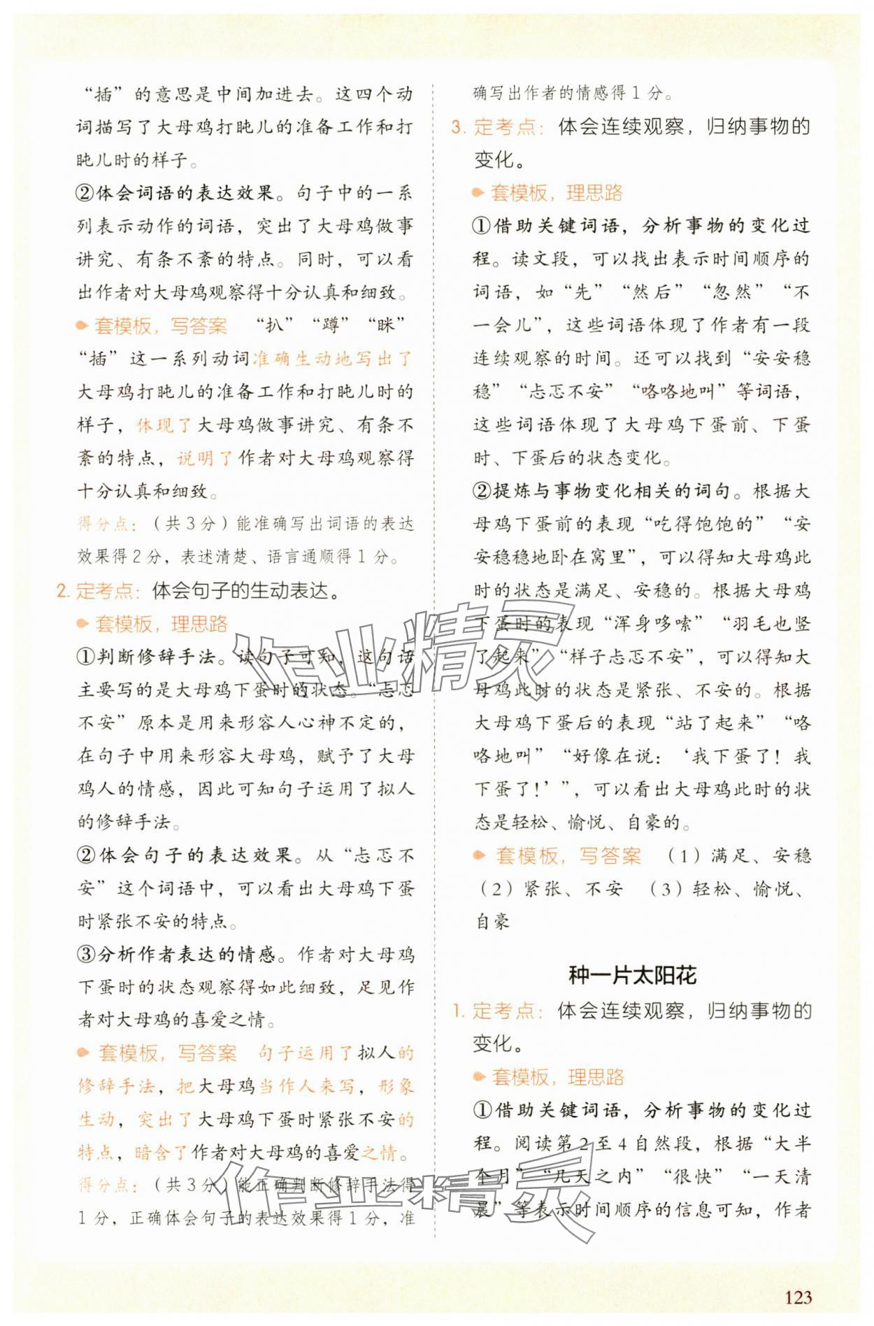 2024年開(kāi)心語(yǔ)文閱讀理解答題模版四年級(jí)上冊(cè)人教版 參考答案第13頁(yè)