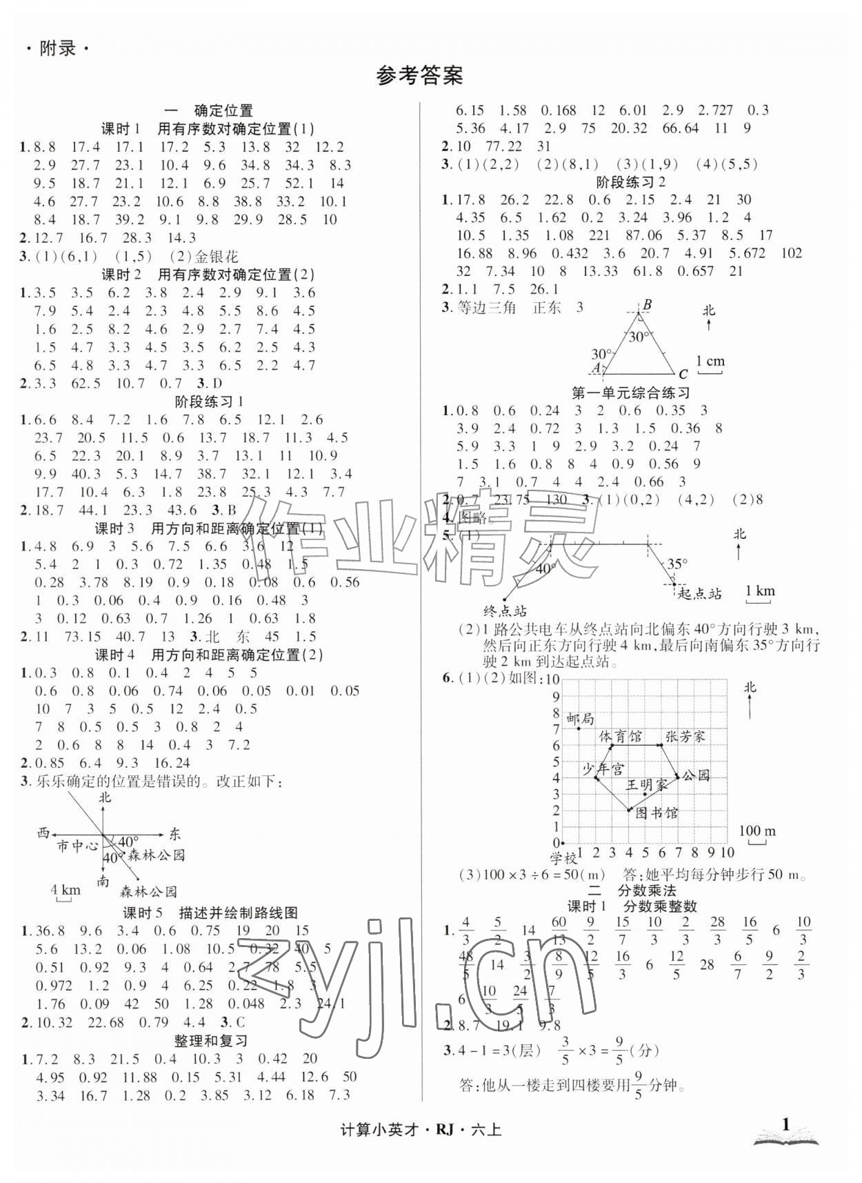 2026年计算小英才六年级数学上册人教版&nbsp;第1页