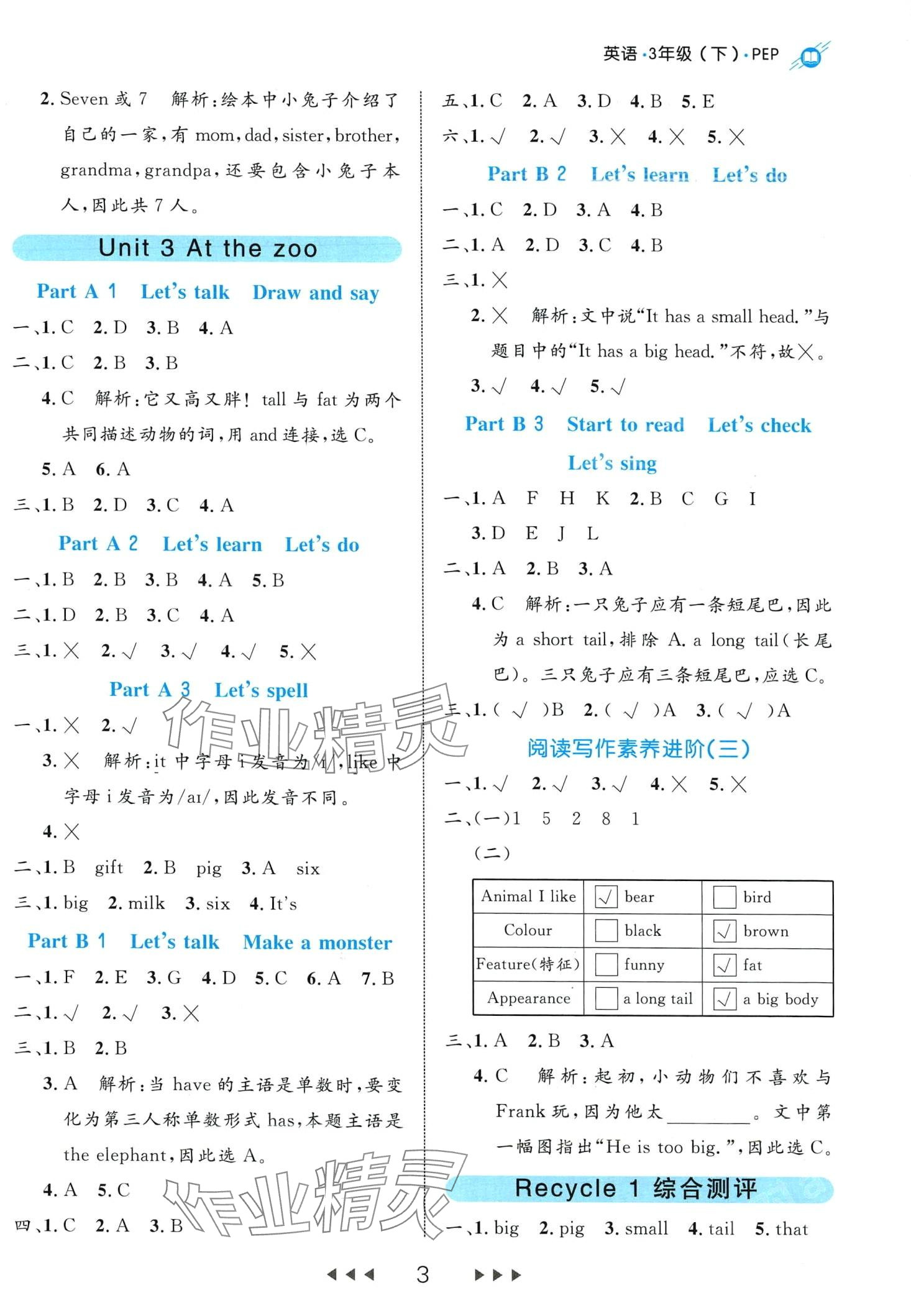 2024年細(xì)解巧練三年級(jí)英語(yǔ)下冊(cè)人教版 第3頁(yè)