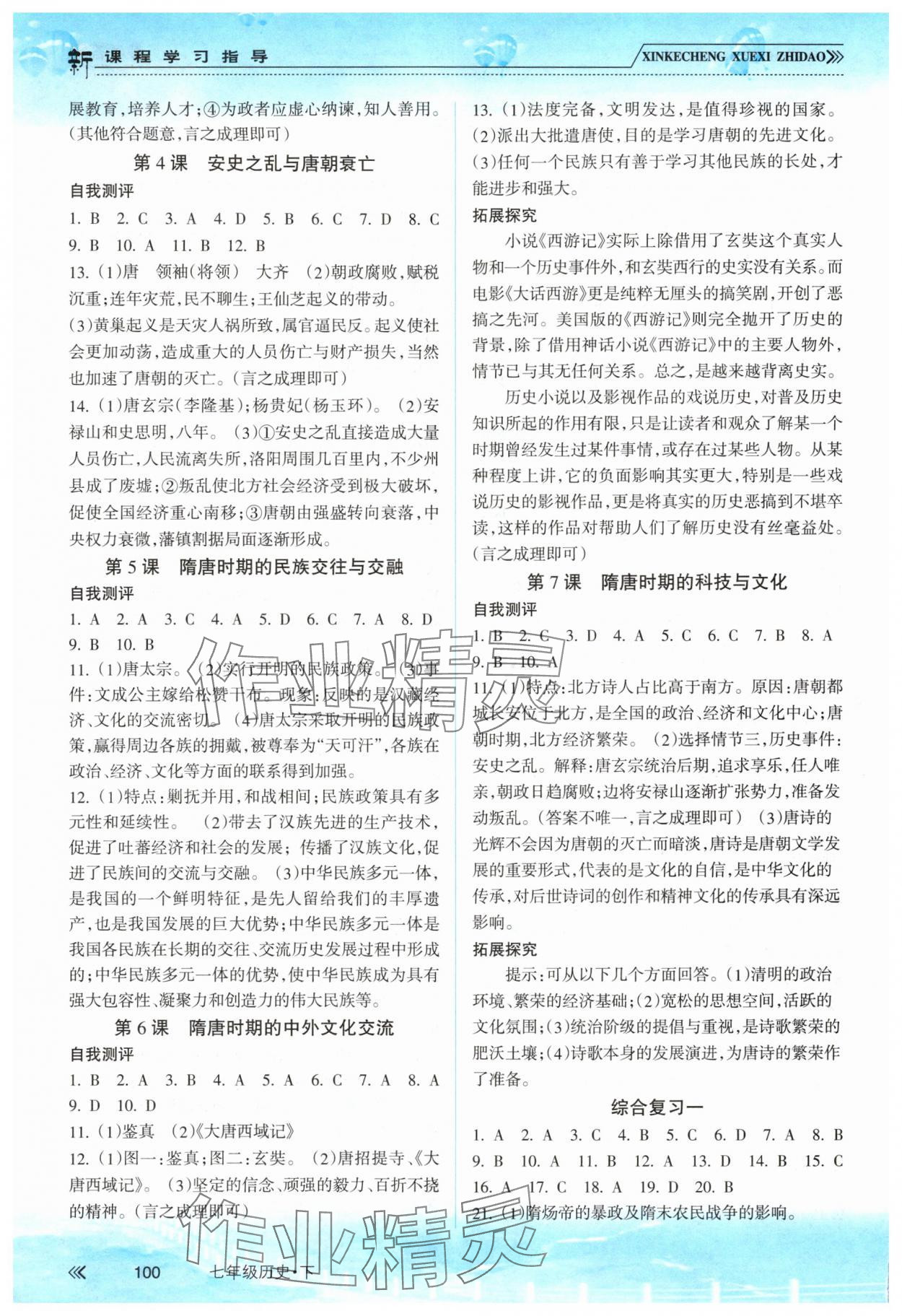 2025年新课程学习指导南方出版社七年级历史下册人教版 第2页